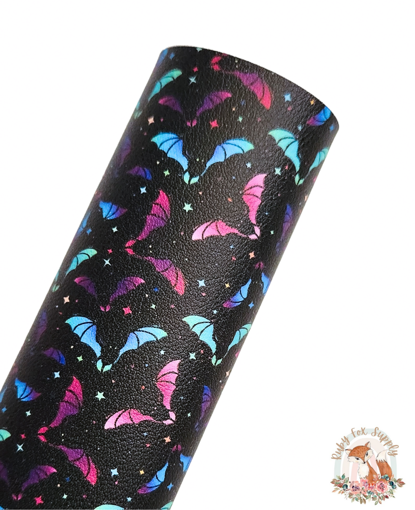 Neon Bats 9x12 faux leather sheet