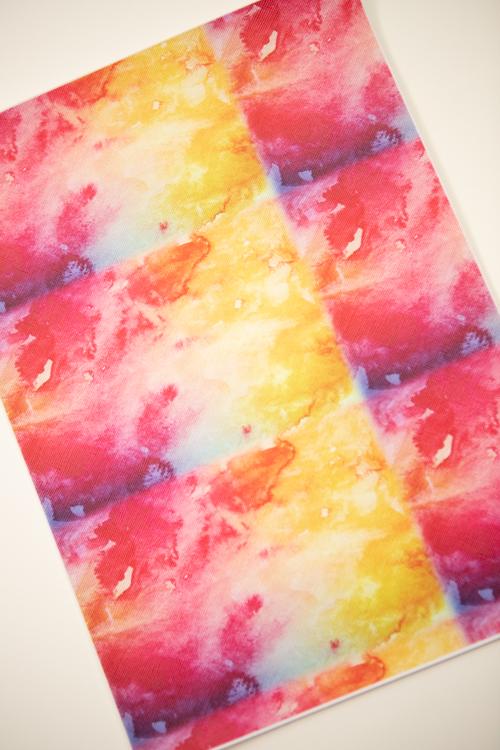 Tie Dye Red 9x12 faux leather sheet