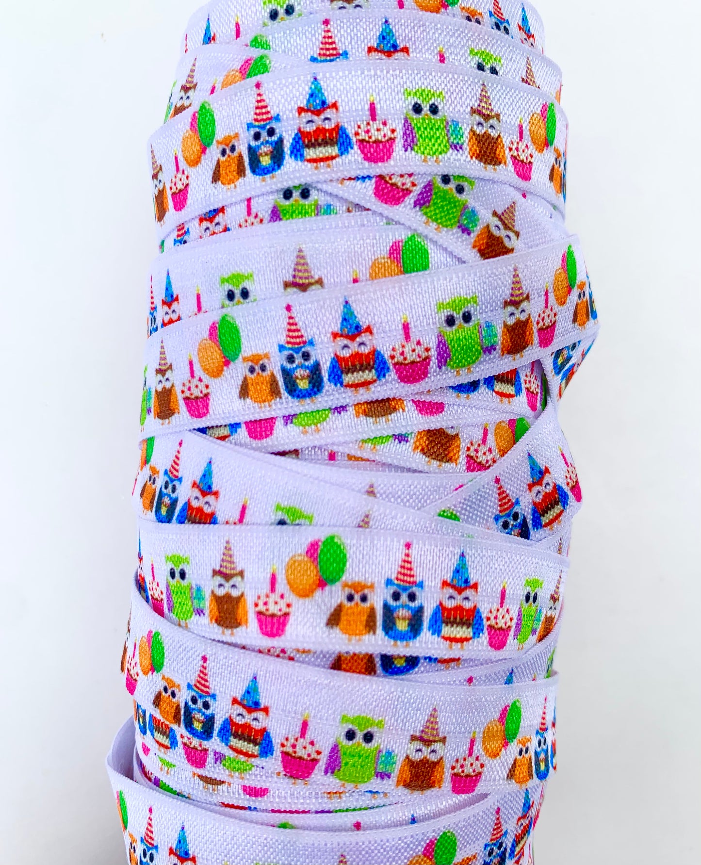 Birthday Owls Fold Over Elastic