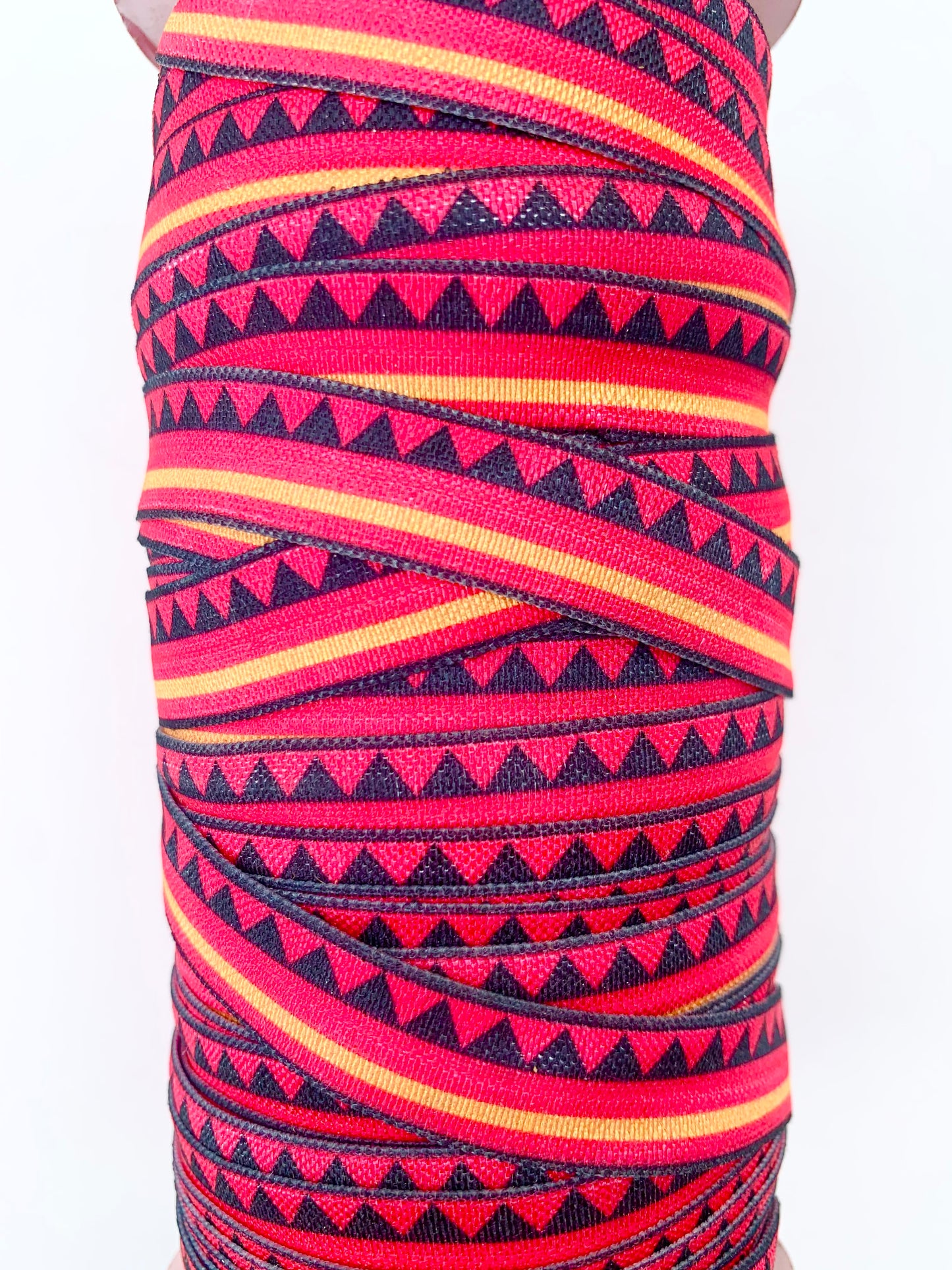 Red and Orange Aztec Fold Over Elastic