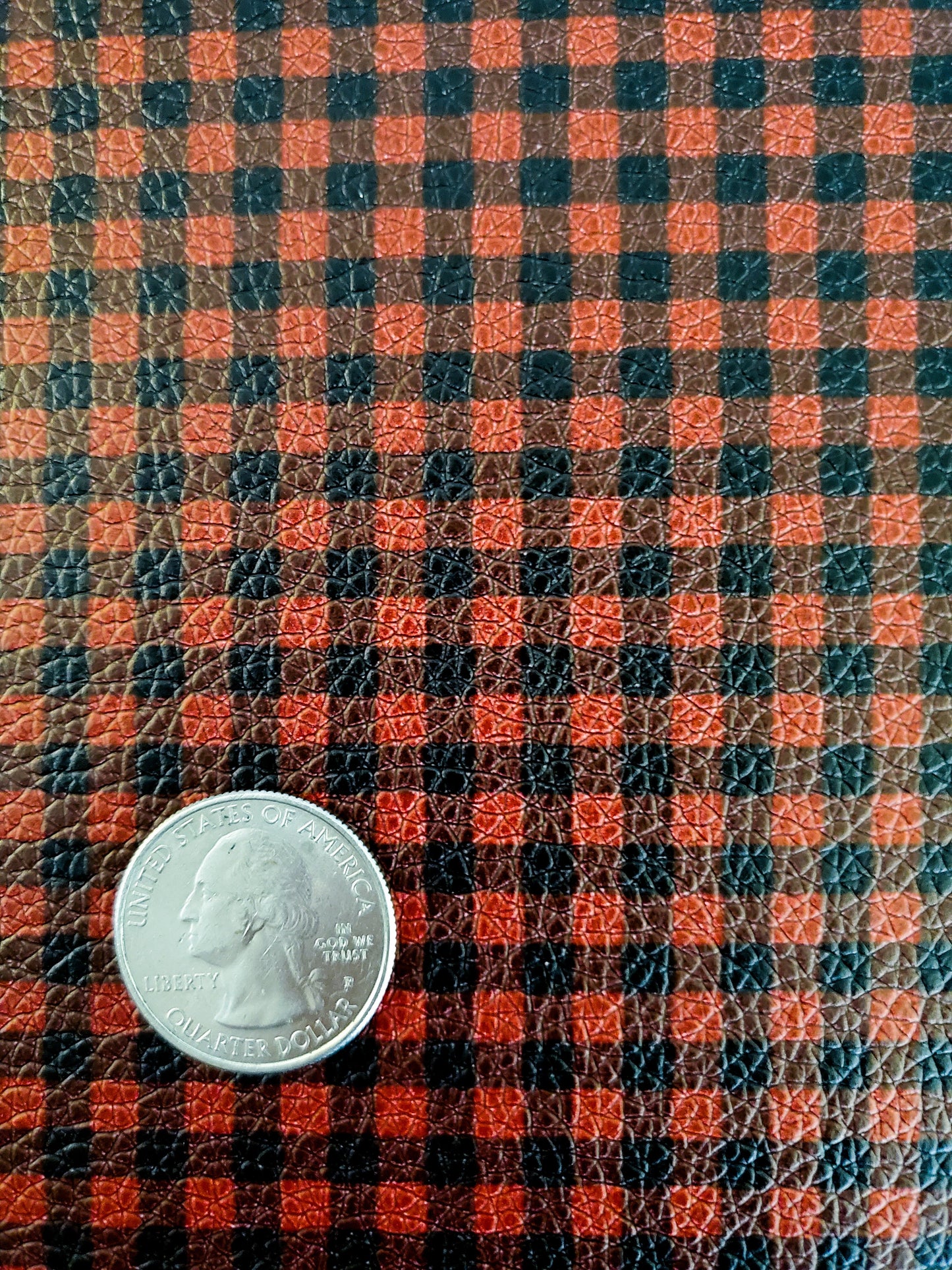 Small Red Buffalo Plaid 9x12 faux leather sheet