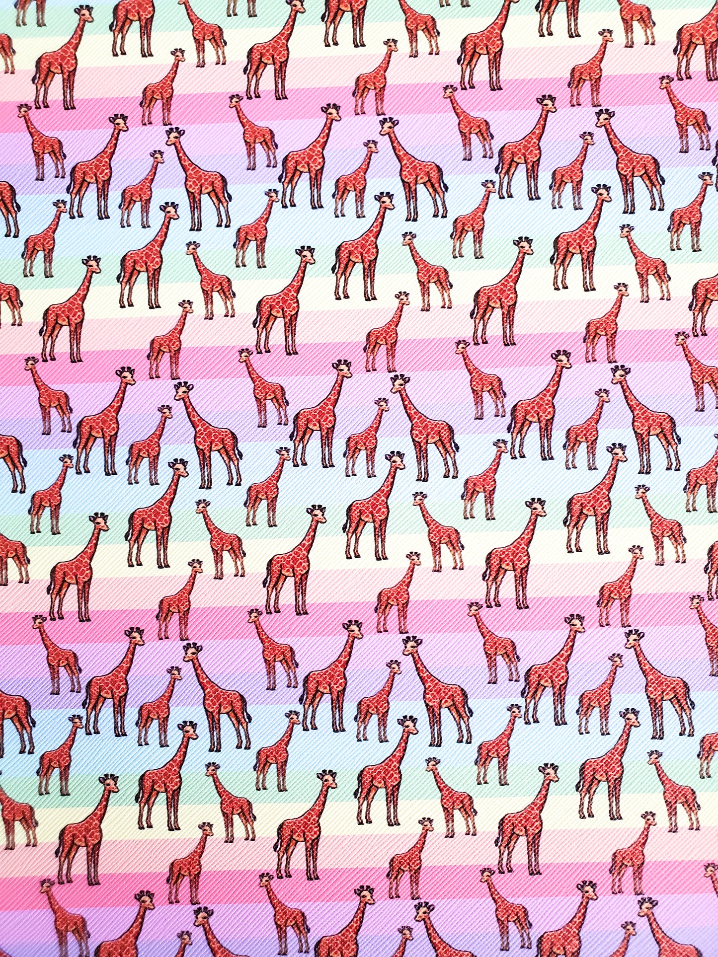 Rainbow Giraffe 9x12 faux leather sheet