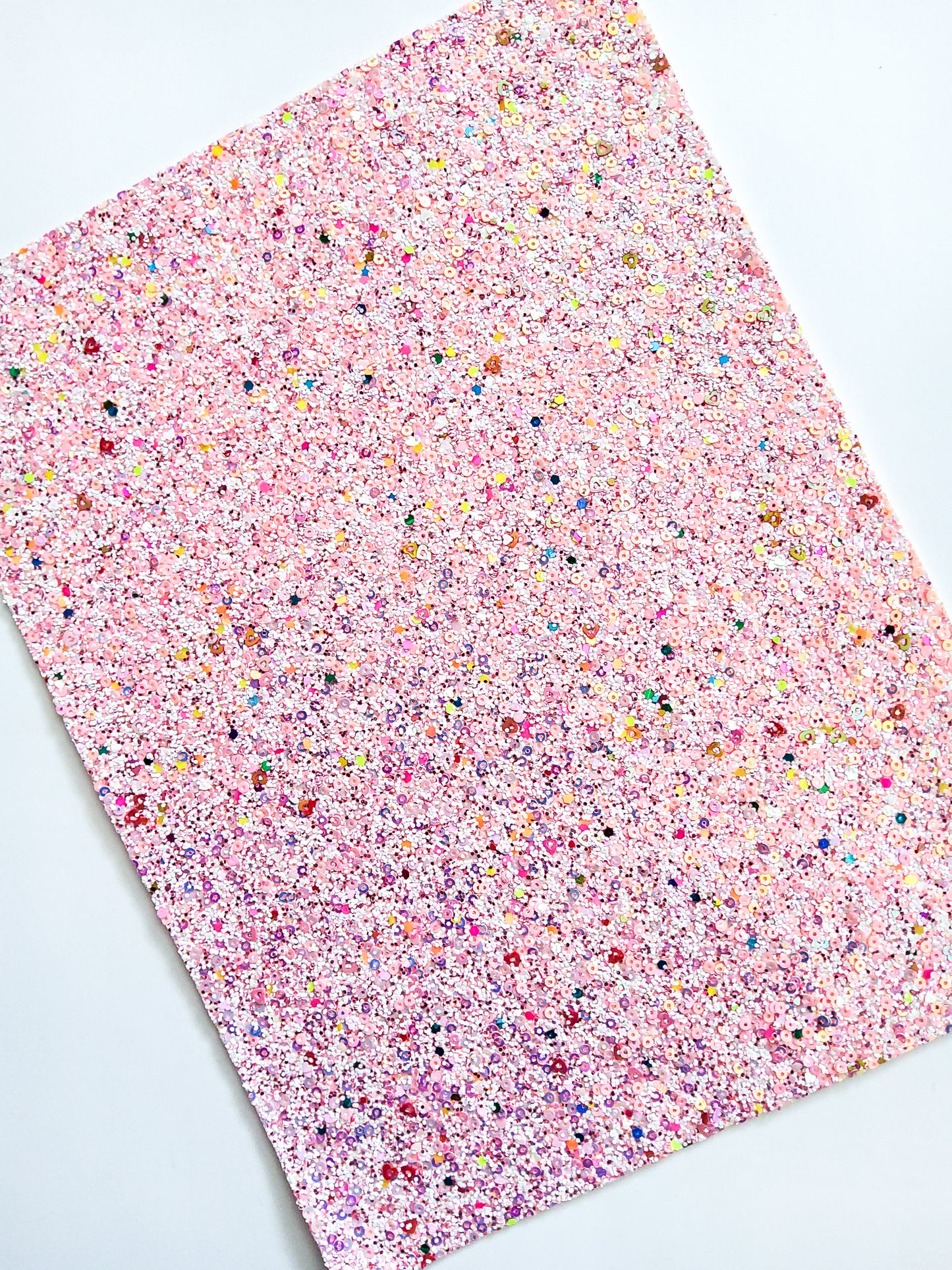 Light Pink Sequin Chunky Glitter 9x12 faux leather sheet