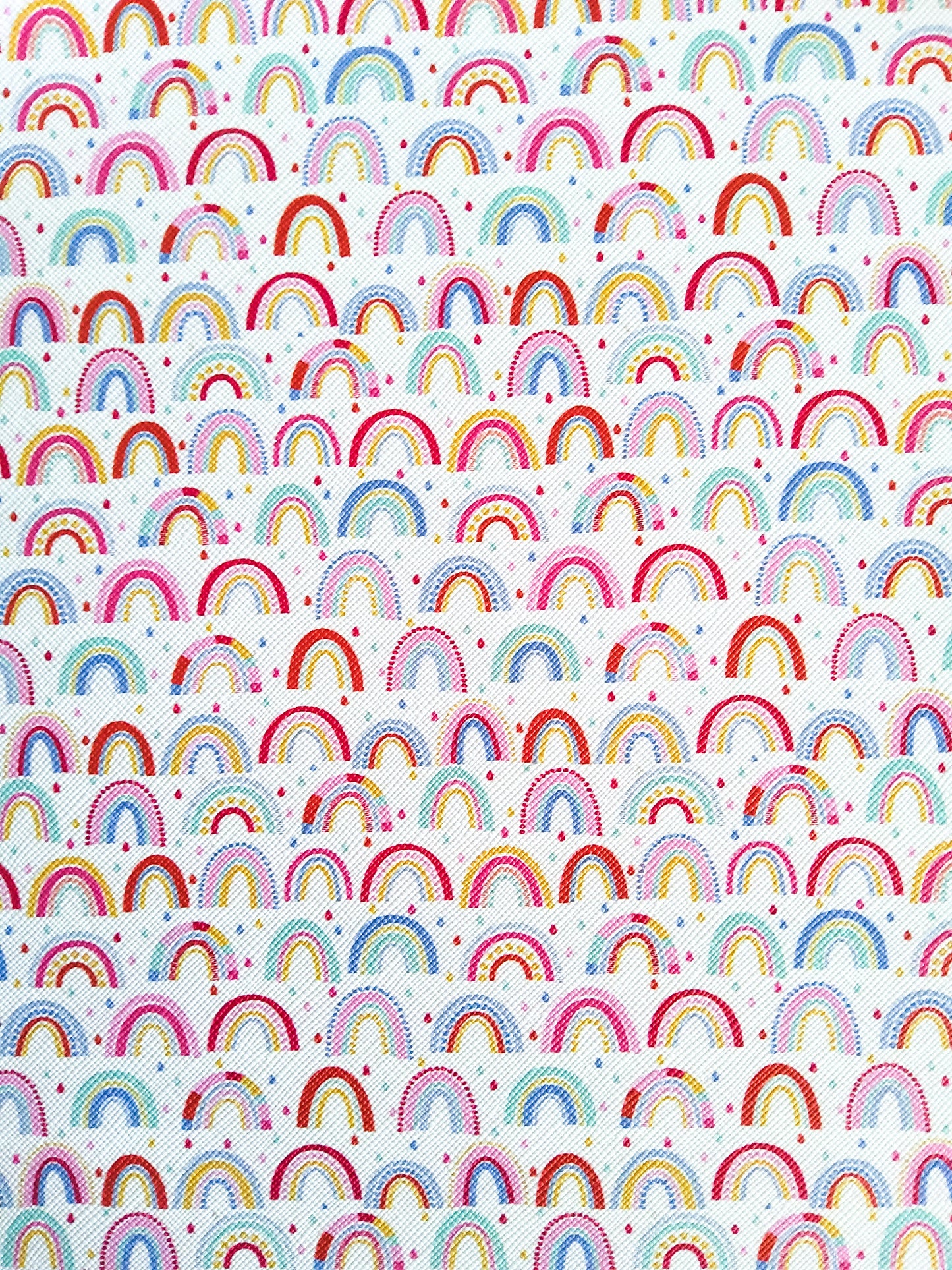 Small Red Rainbows 9x12 faux leather sheet