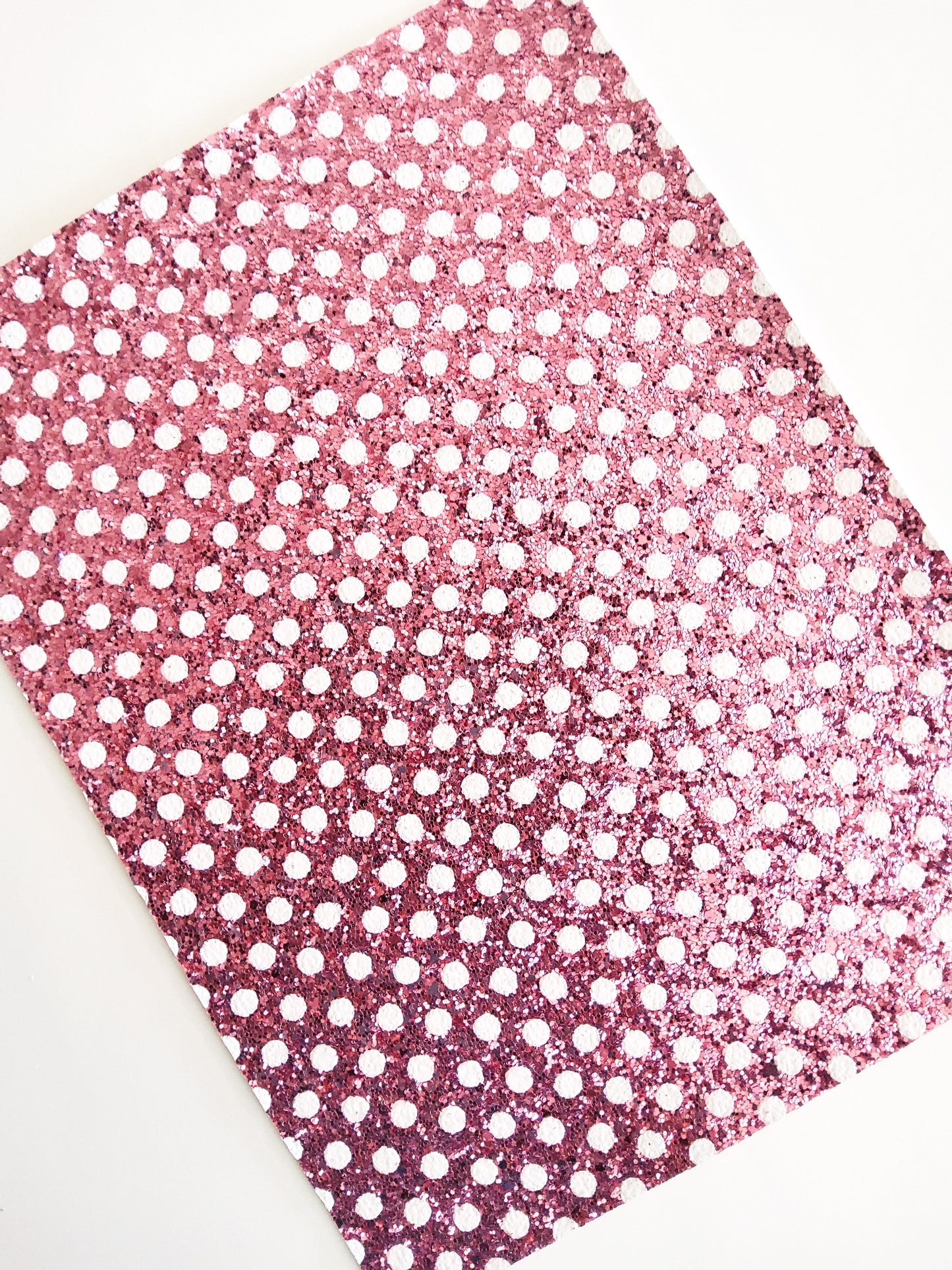 Pink Polka Dot Chunky Glitter 9x12 faux leather sheet