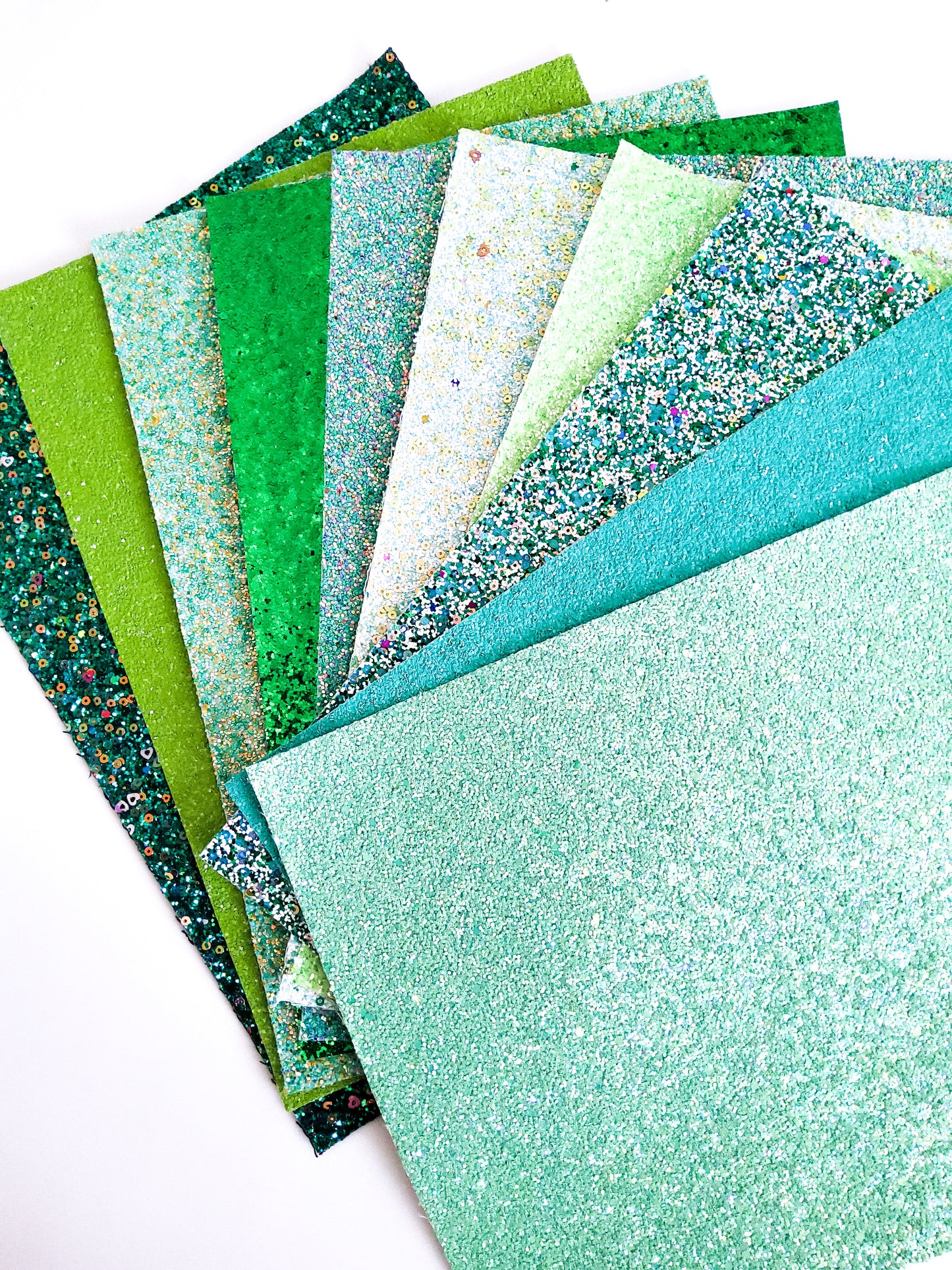 Shades of Green Chunky Glitter Set