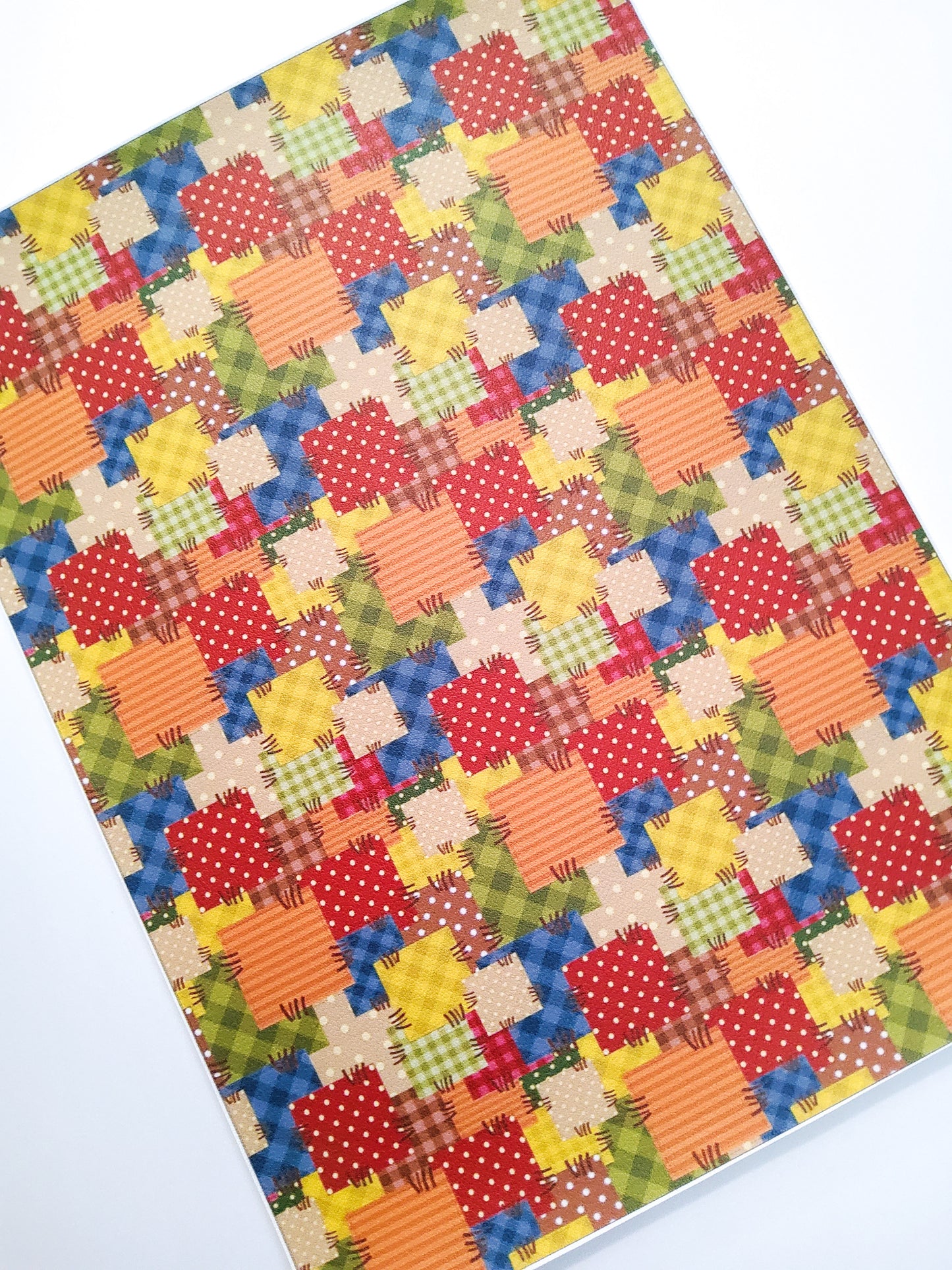 Scarecrow Patchwork 9x12 faux leather sheet