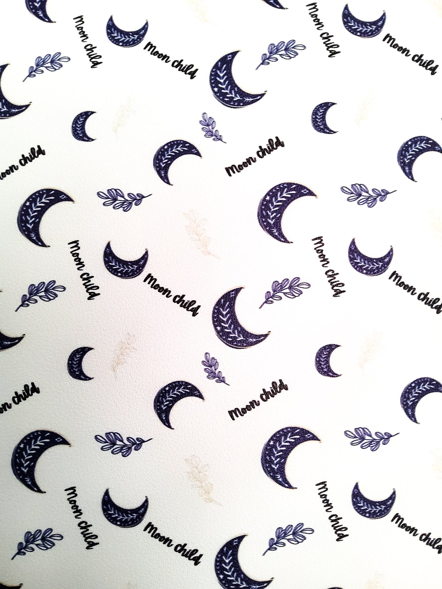 Moon Child Light 9x12 faux leather sheet