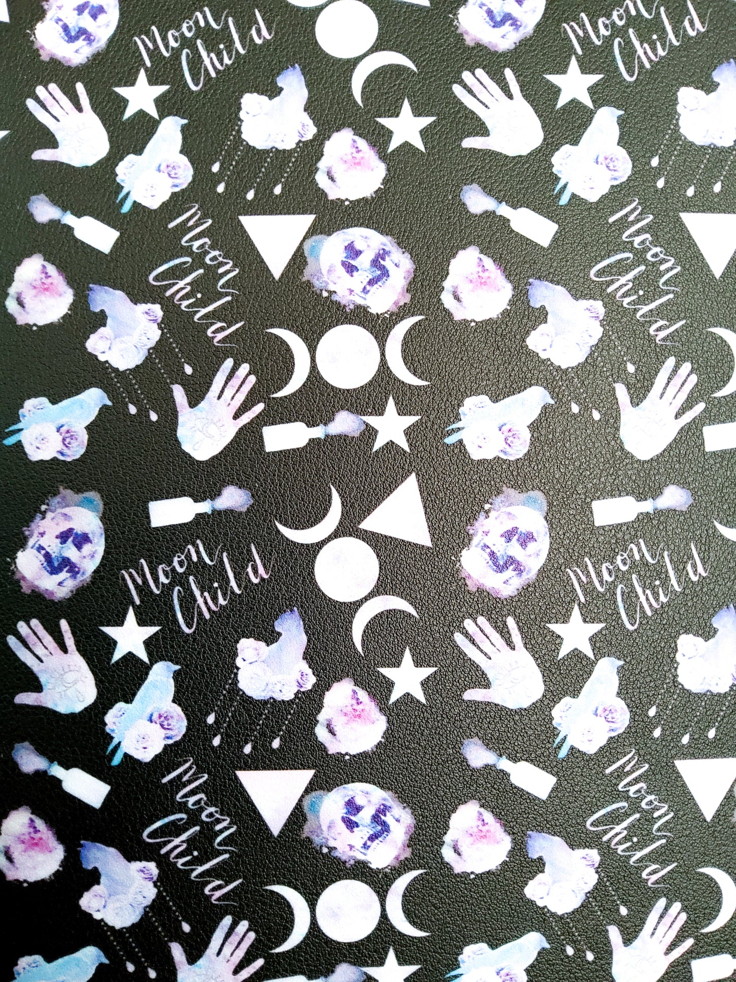 Moon Child Dark 9x12 faux leather sheet