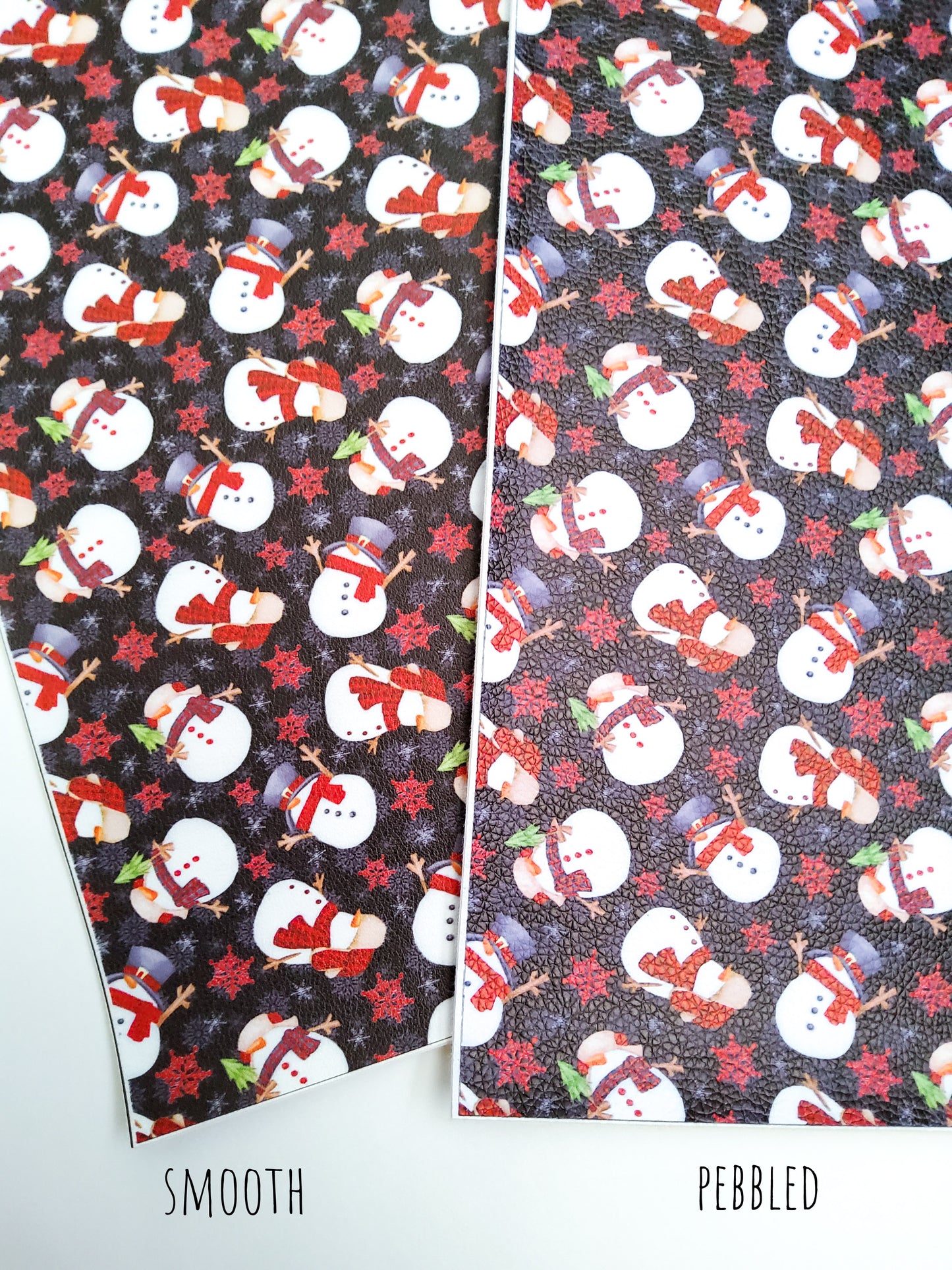 Snowman Black 9x12 faux leather sheet