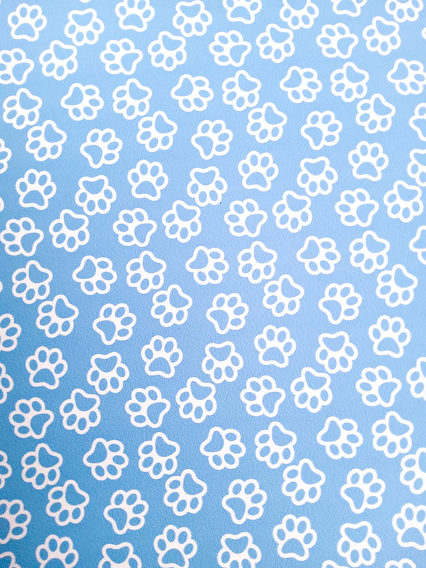 Paw Print Blue 9x12 faux leather sheet