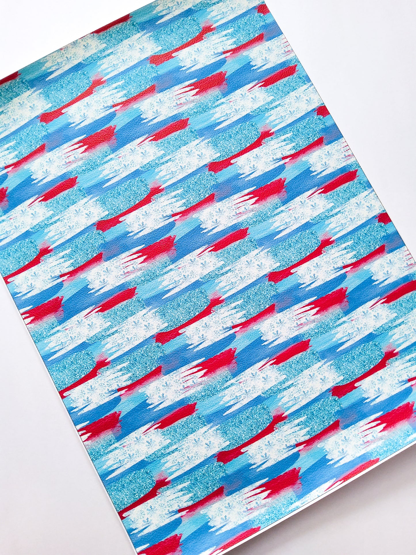 Snowflake Brushstrokes 9x12 faux leather sheet