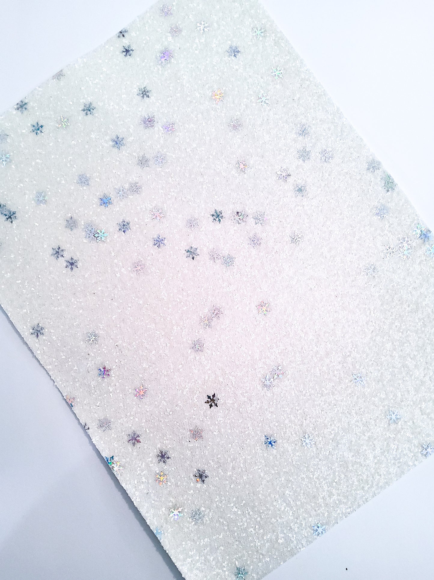 Silver Snowflake Chunky Glitter 9x12 faux leather sheet