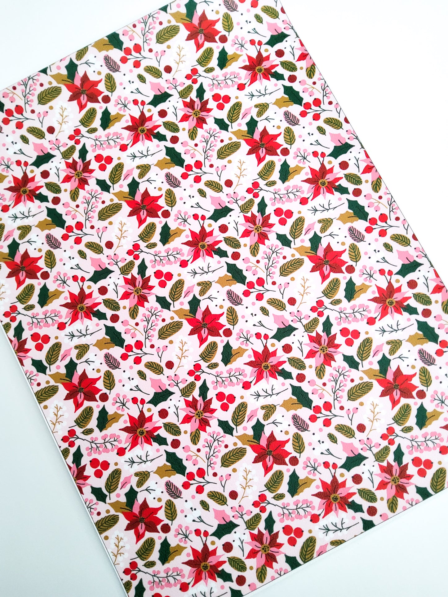 Poinsettia 9x12 faux leather sheet