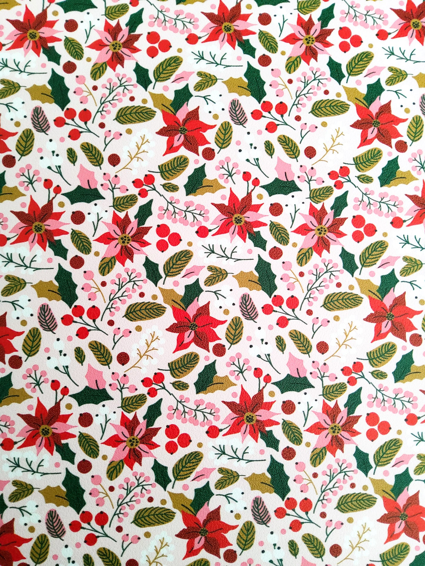 Poinsettia 9x12 faux leather sheet