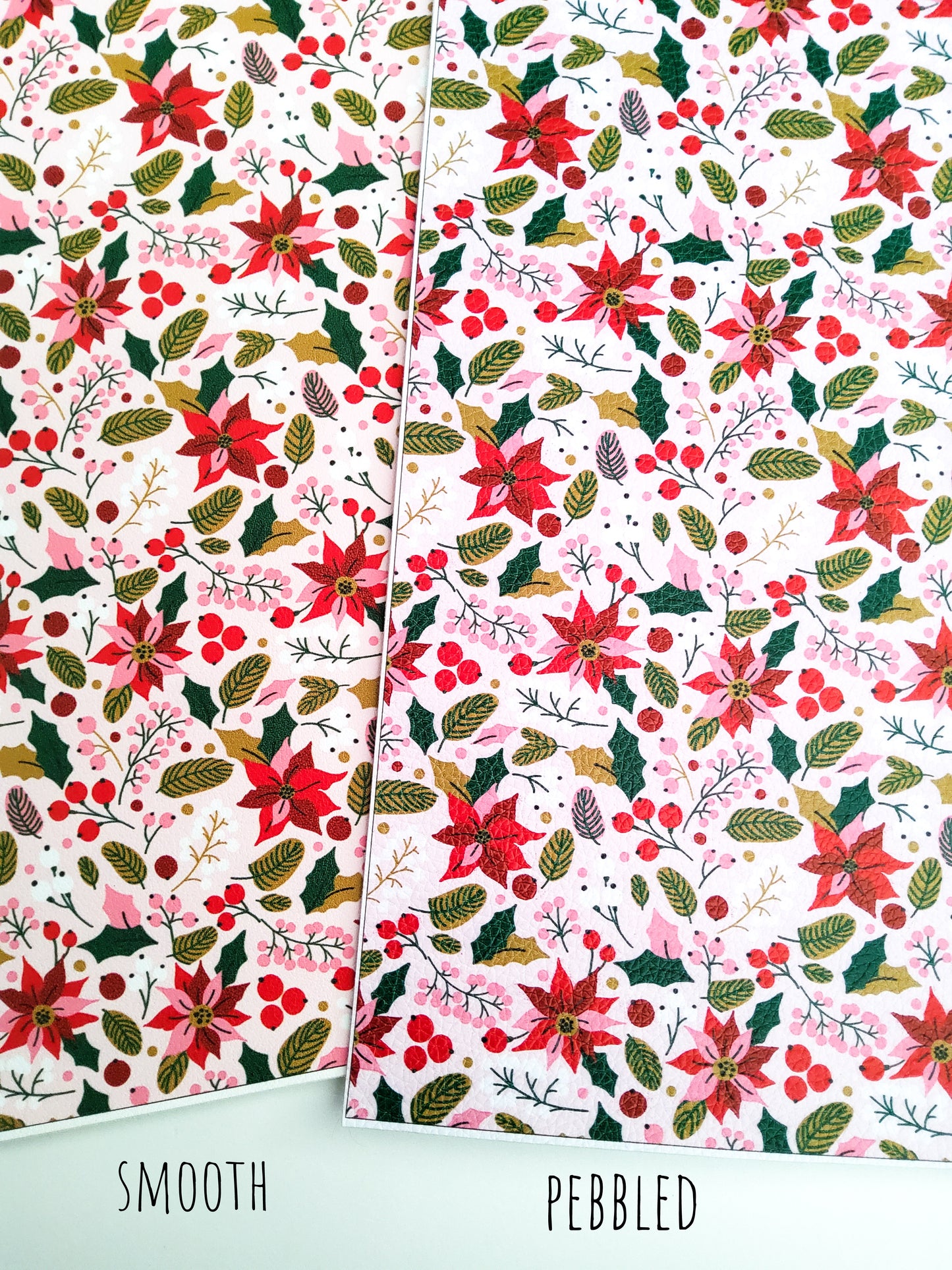 Poinsettia 9x12 faux leather sheet