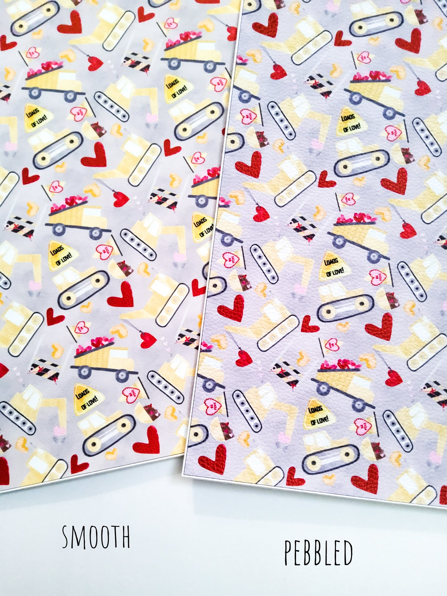 Construction Love 9x12 faux leather sheet