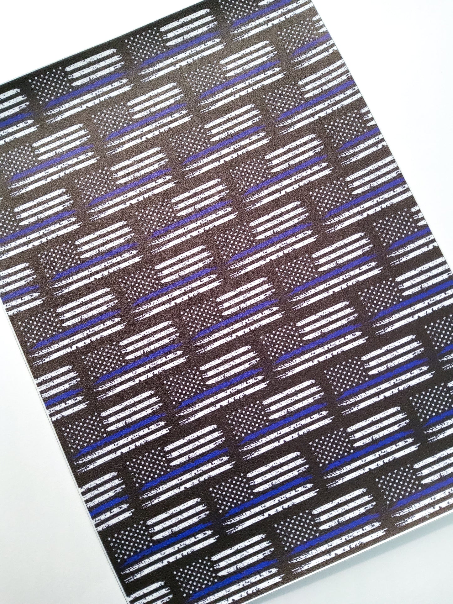 Blue Line Flag 9x12 faux leather sheet