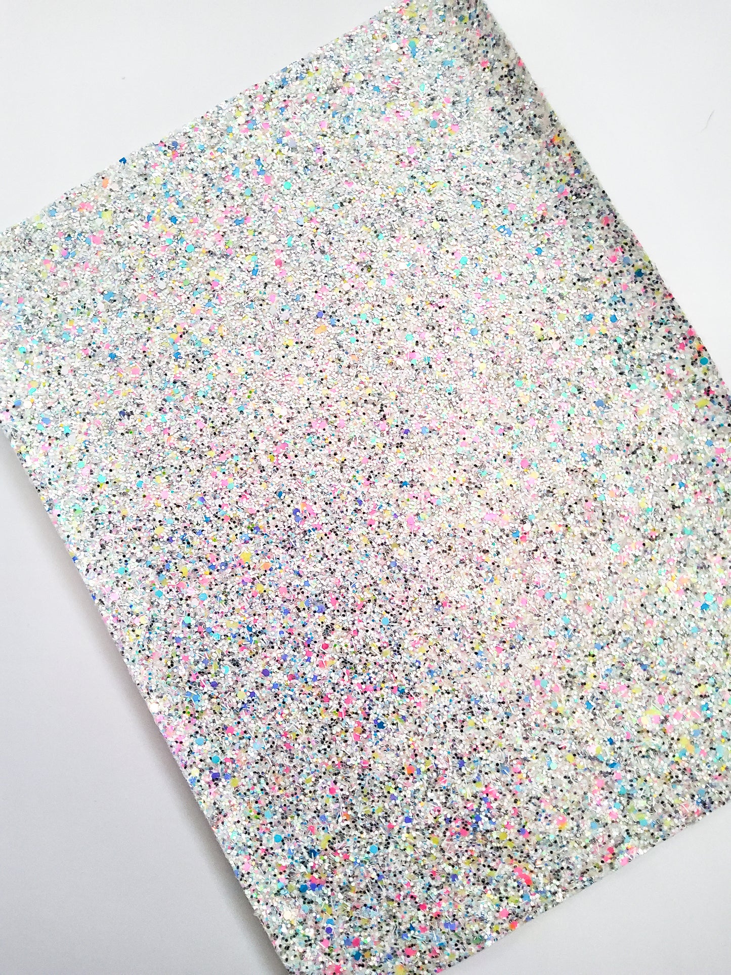 Silver Multi Chunky Glitter 9x12 faux leather sheet