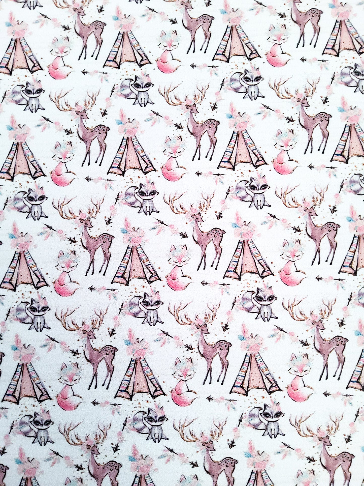 Tribal Pink 9x12 faux leather sheet