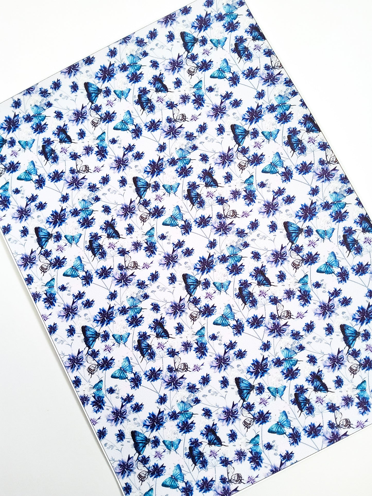 Blue Butterfly 9x12 faux leather sheet
