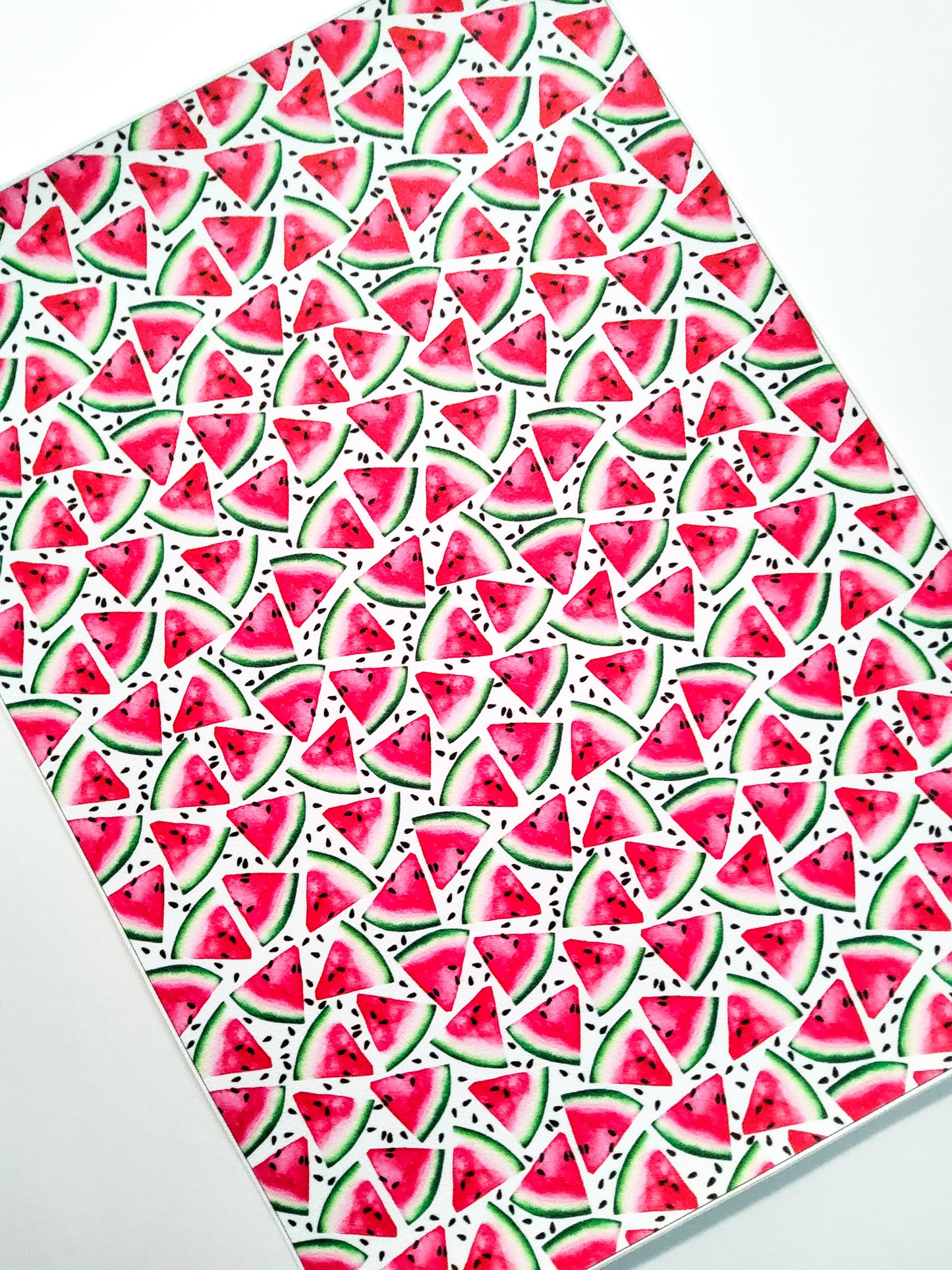 Watermelon Slices and Seeds 9x12 faux leather sheet