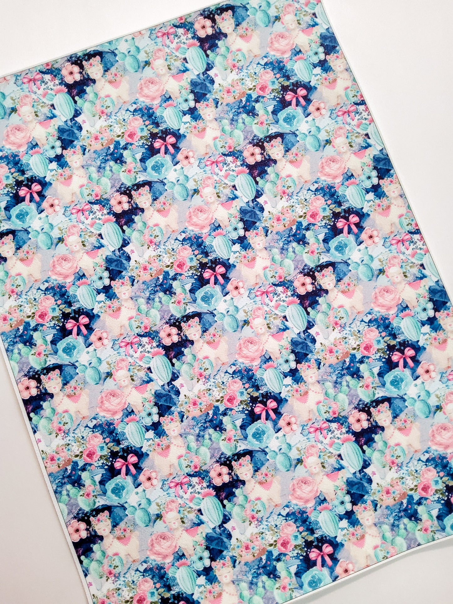Llama Succulent 9x12 faux leather sheet