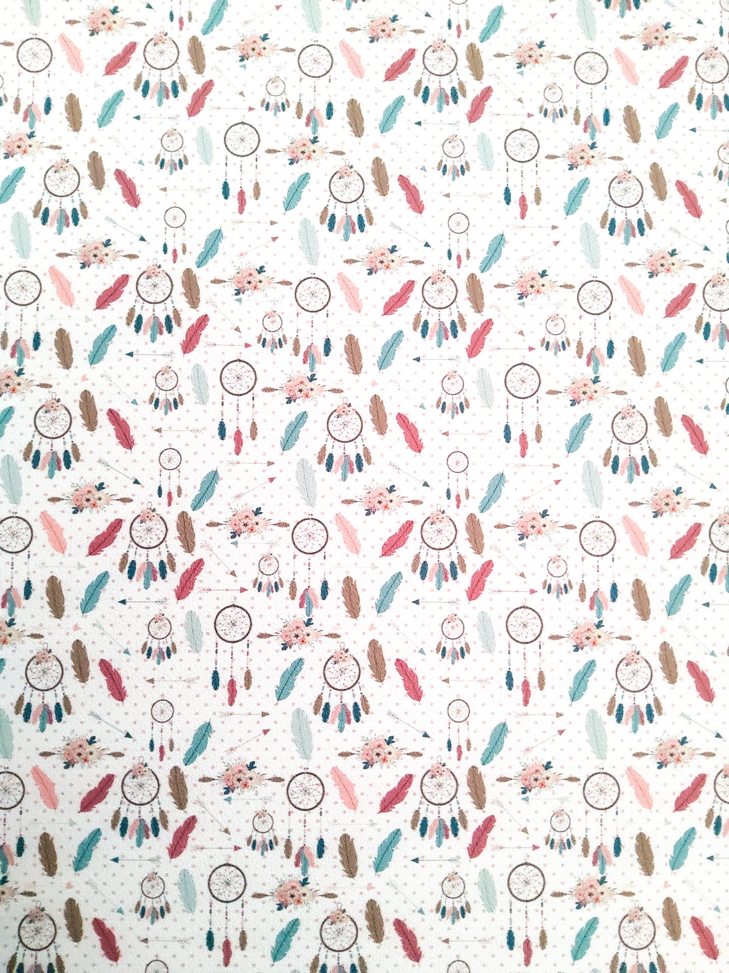 Tan Aqua Dreamcatcher 9x12 faux leather sheet