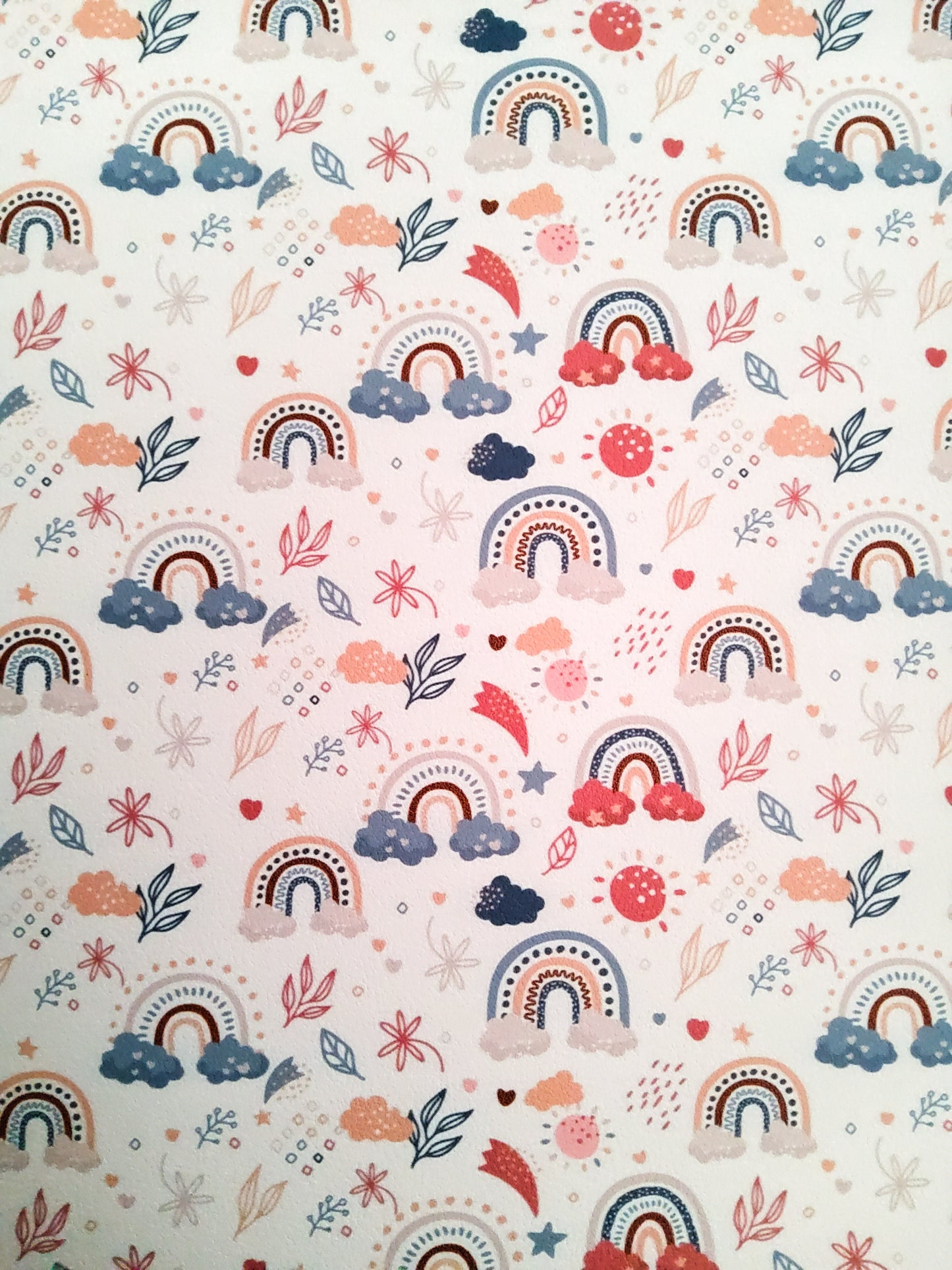 Muted Rainbows 9x12 faux leather sheet