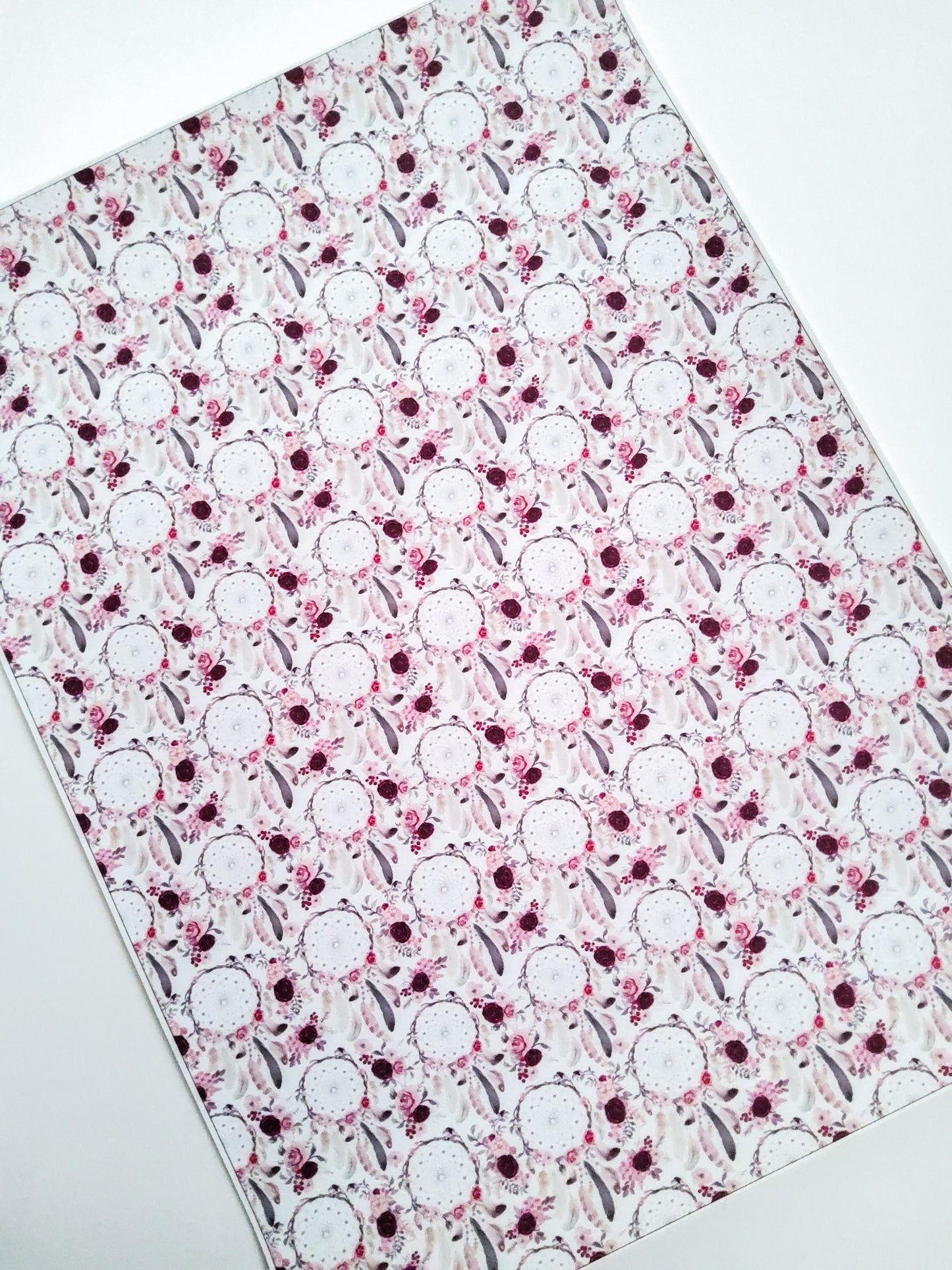 Pink Dreamcatcher 9x12 faux leather sheet
