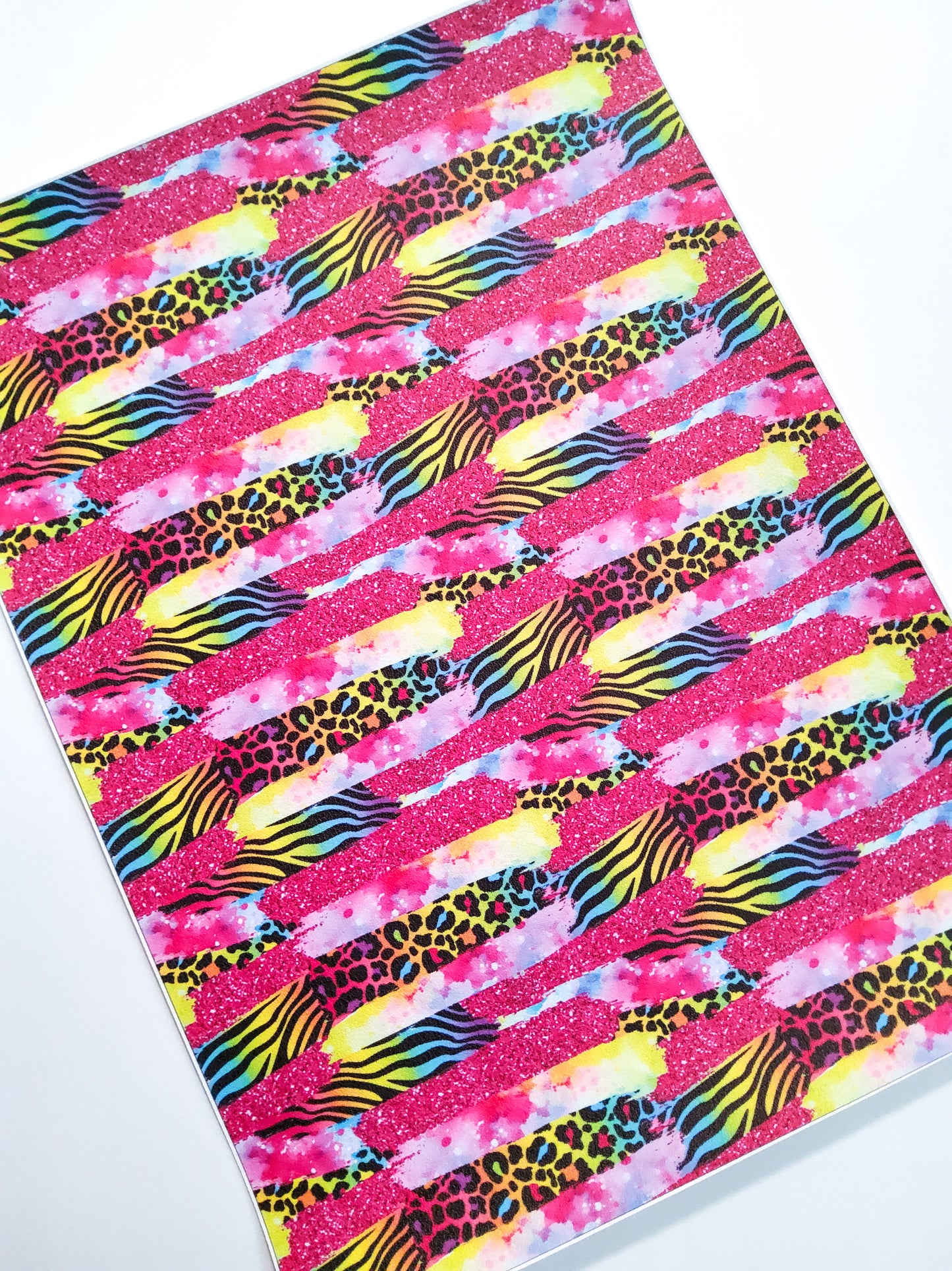 Colorful Animal Print Brushstrokes 9x12 faux leather sheet