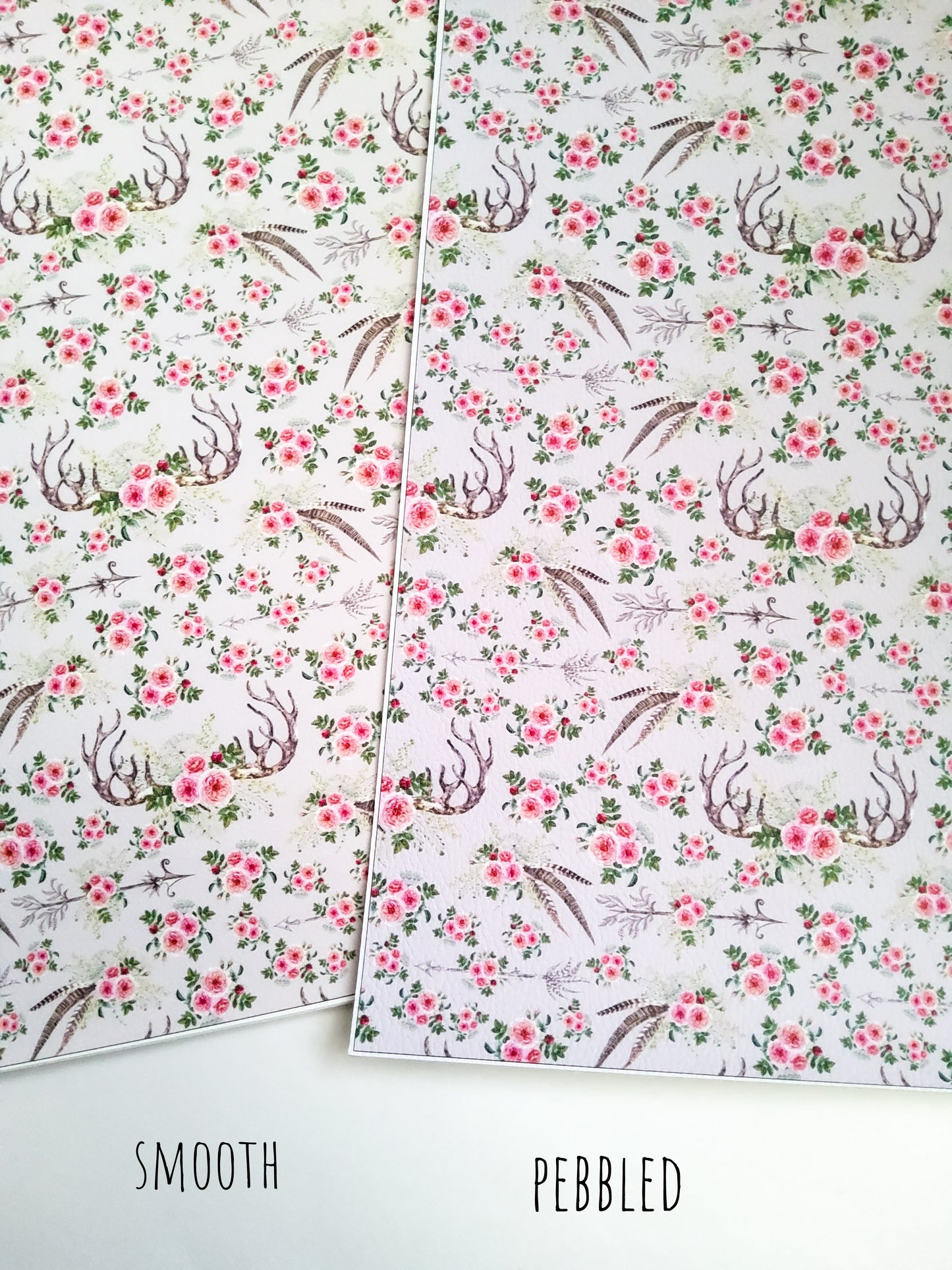 Floral Horns 9x12 faux leather sheet