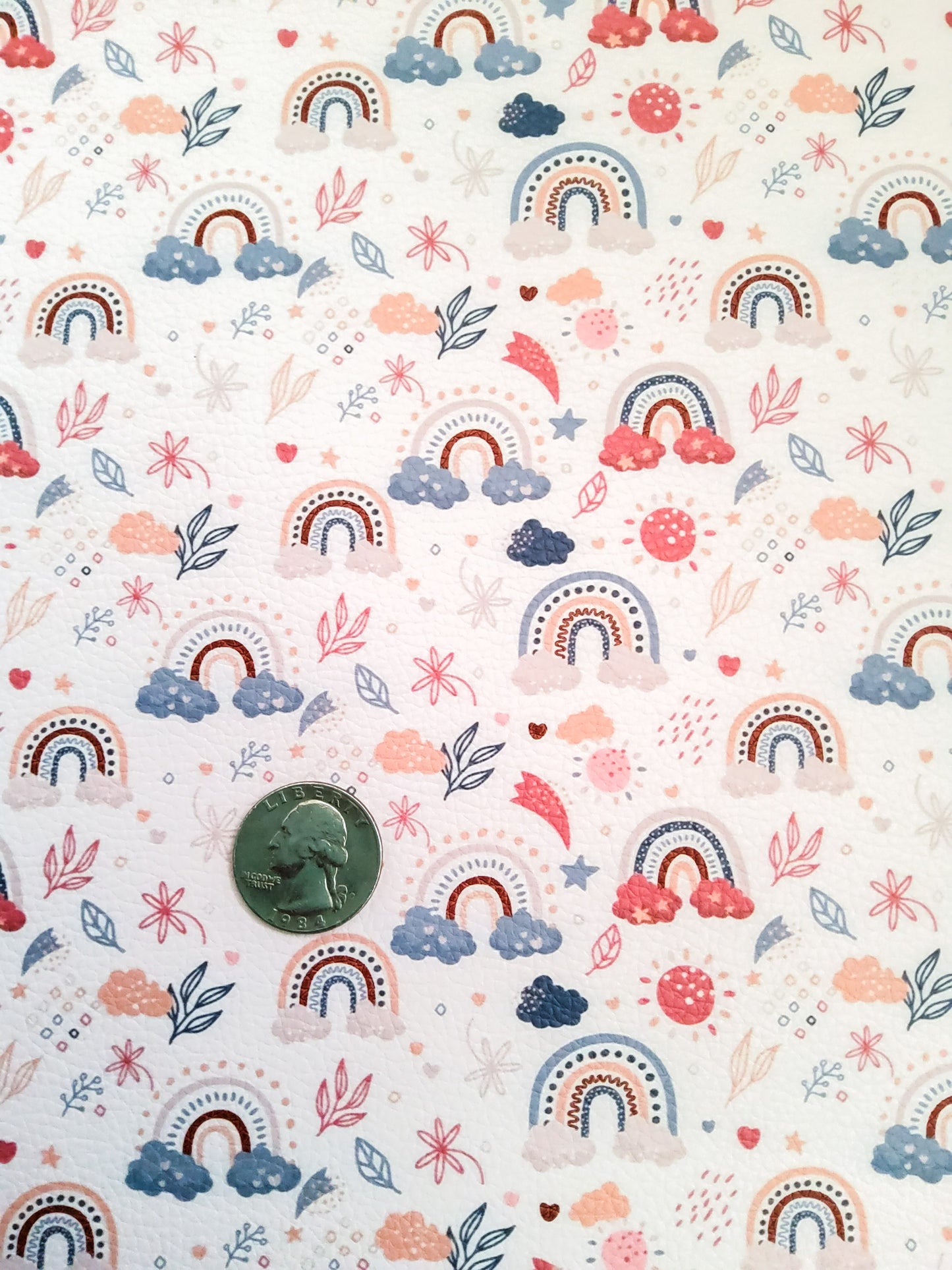 Muted Rainbows 9x12 faux leather sheet