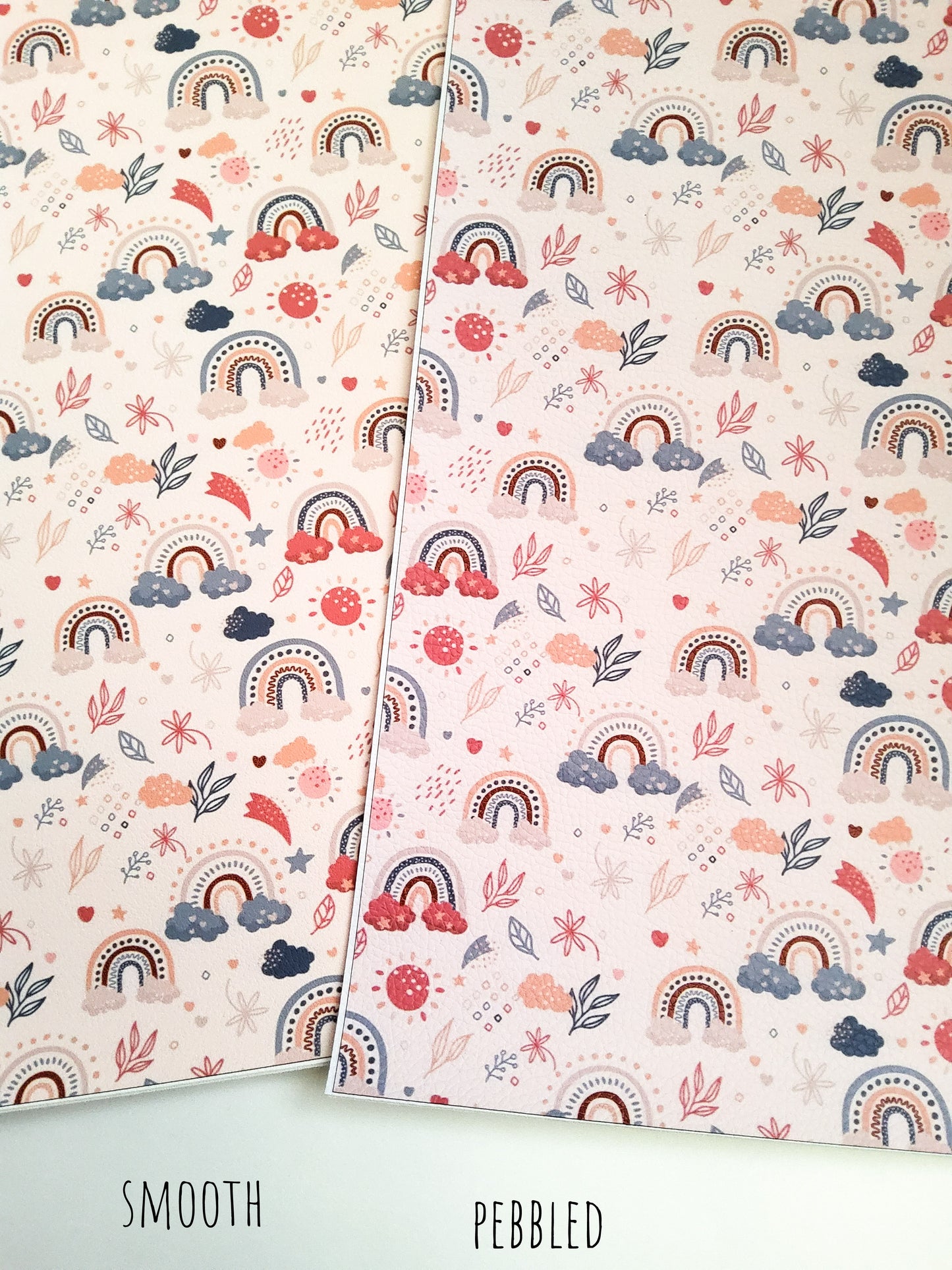 Muted Rainbows 9x12 faux leather sheet