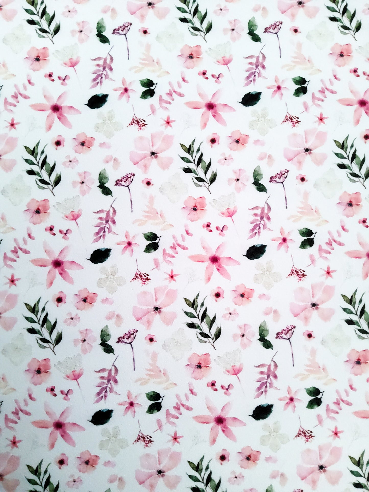 Dainty Spring Flowers 9x12 faux leather sheet
