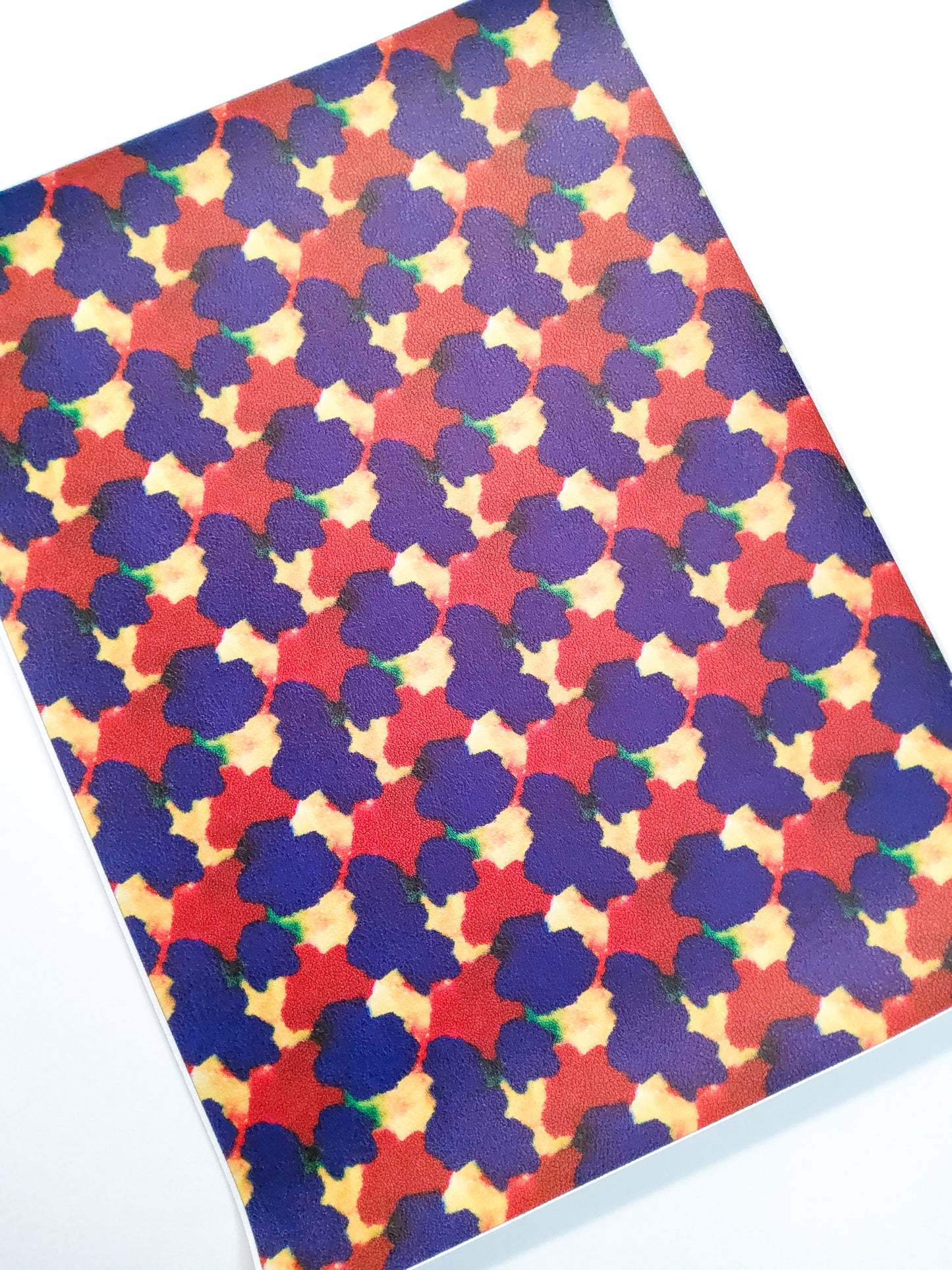 Red Blue Ink Blots 9x12 faux leather sheet