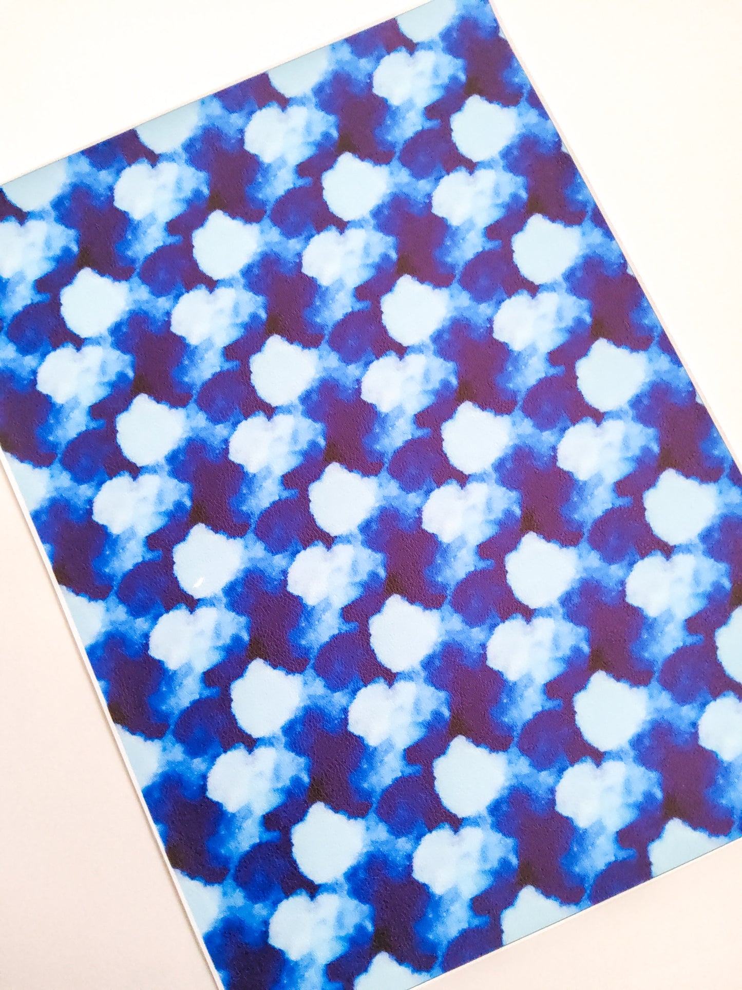 Blue Ink Blots 9x12 faux leather sheet