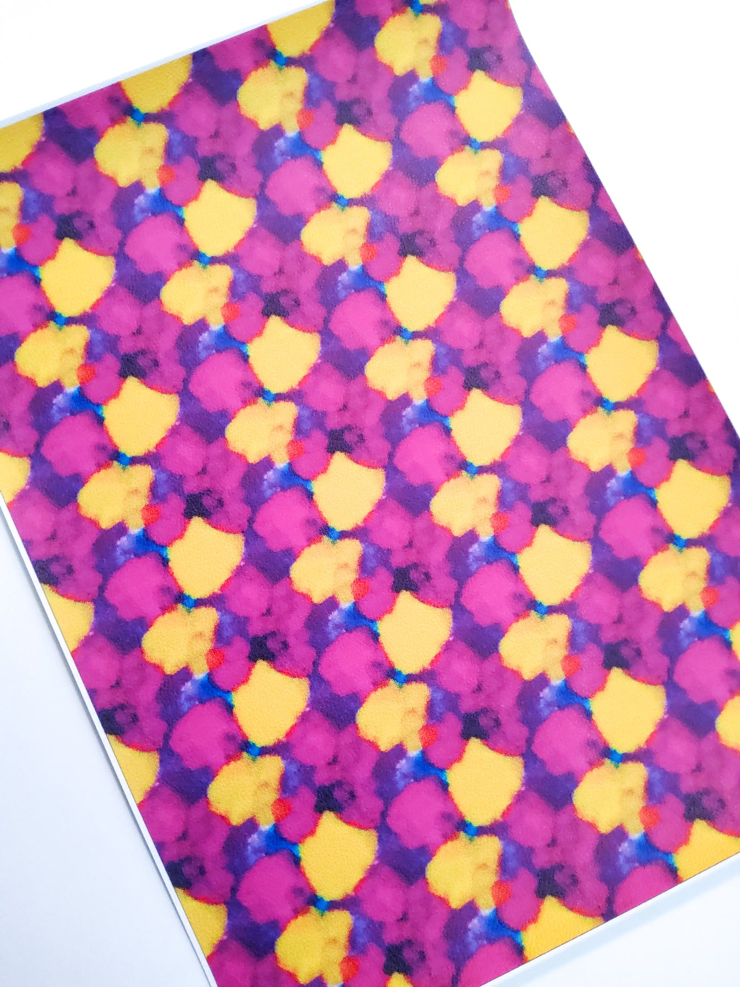 Purple Yellow Ink Blots 9x12 faux leather sheet