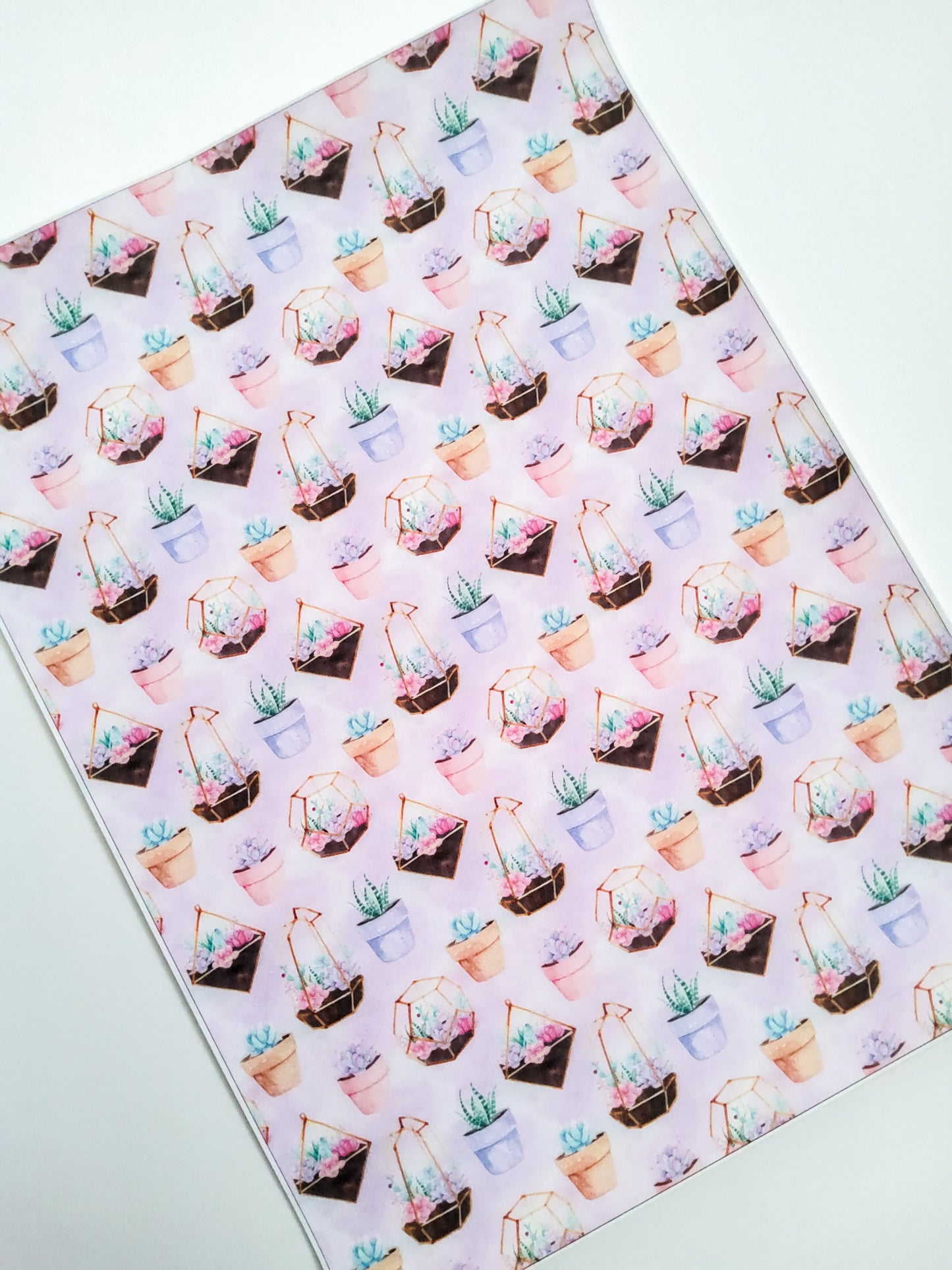 Potted Succulent 9x12 faux leather sheet