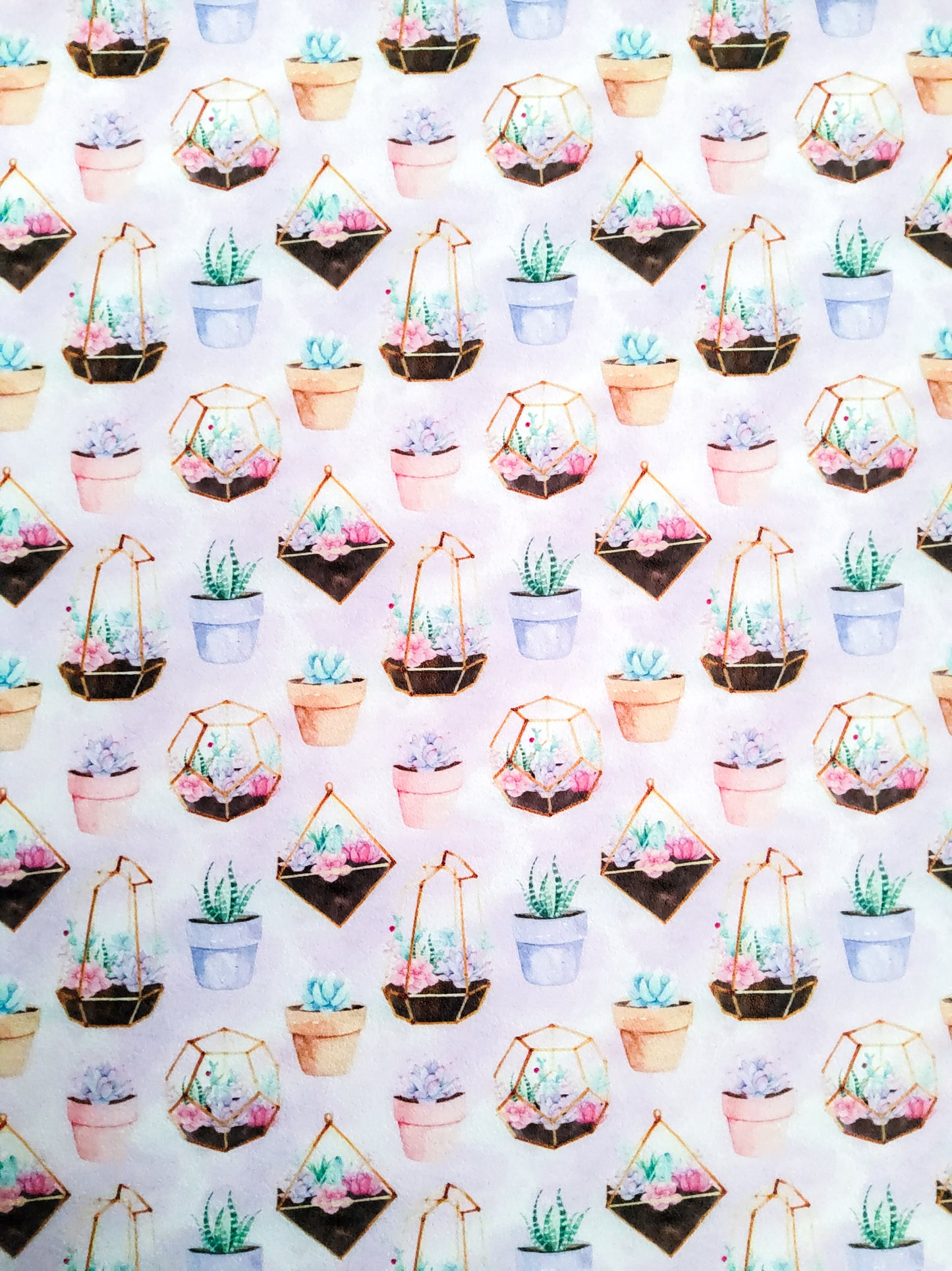 Potted Succulent 9x12 faux leather sheet