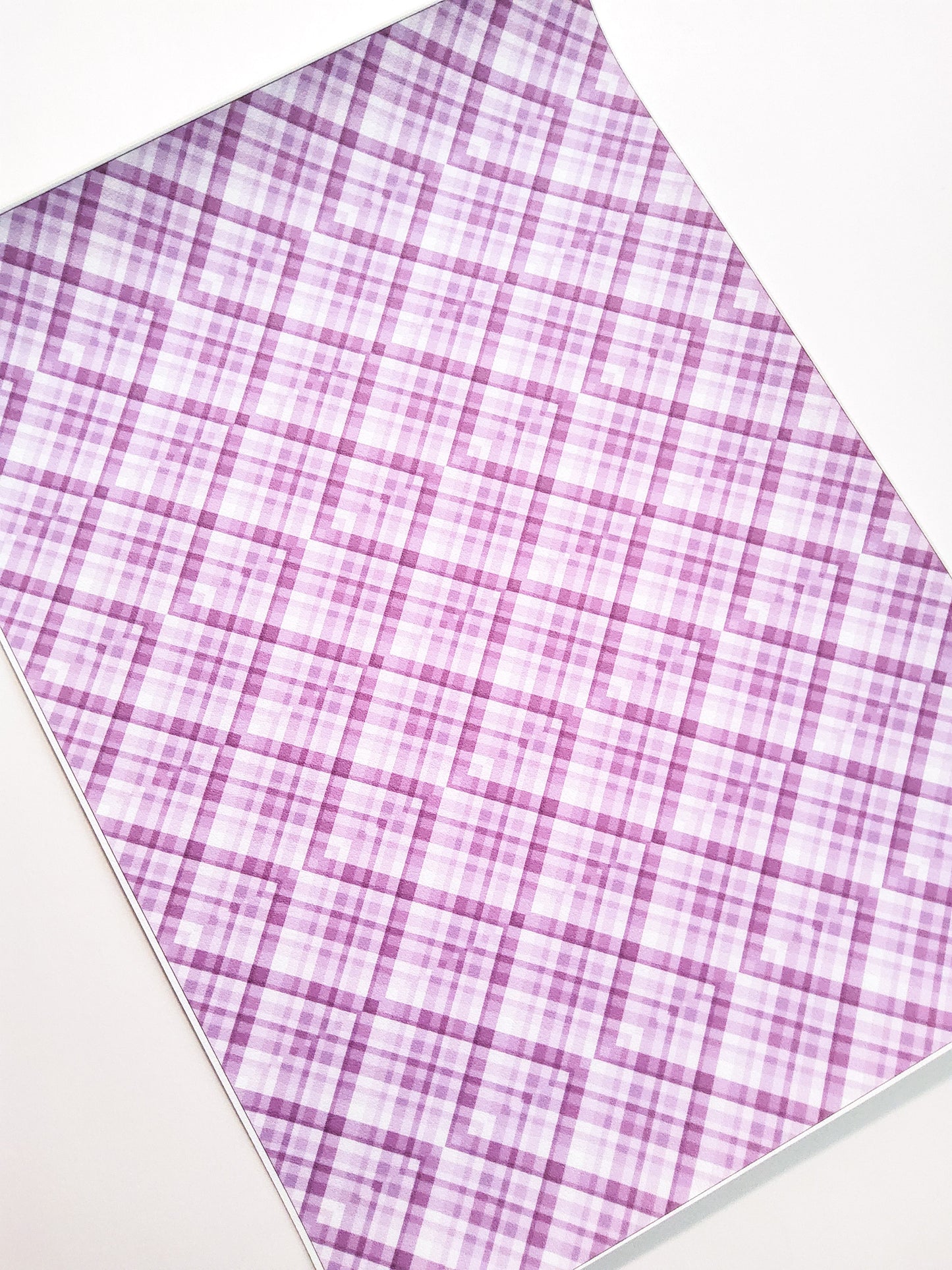 Purple Diamond Plaid 9x12 faux leather sheet
