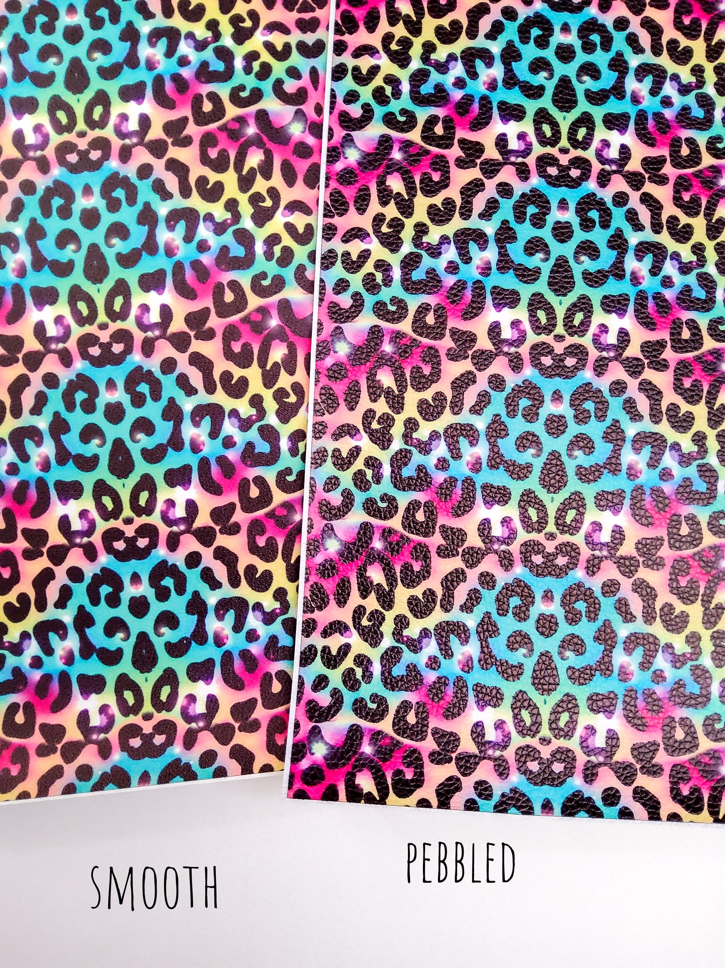 Rainbow Animal Print 9x12 faux leather sheet