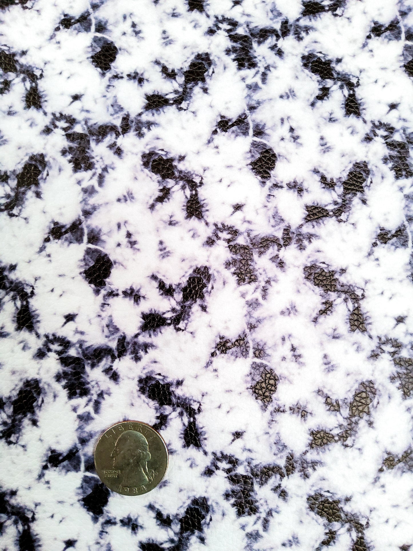 Black and White Marble 9x12 faux leather sheet