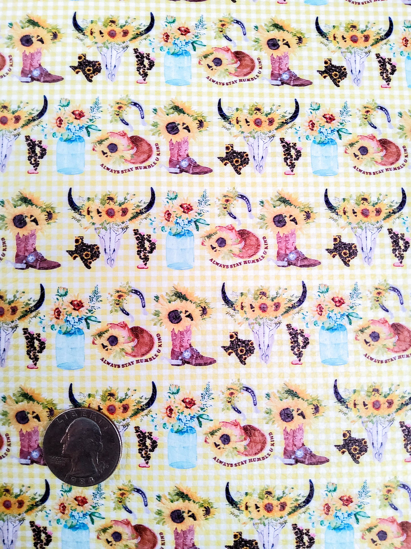Western Yellow 9x12 faux leather sheet