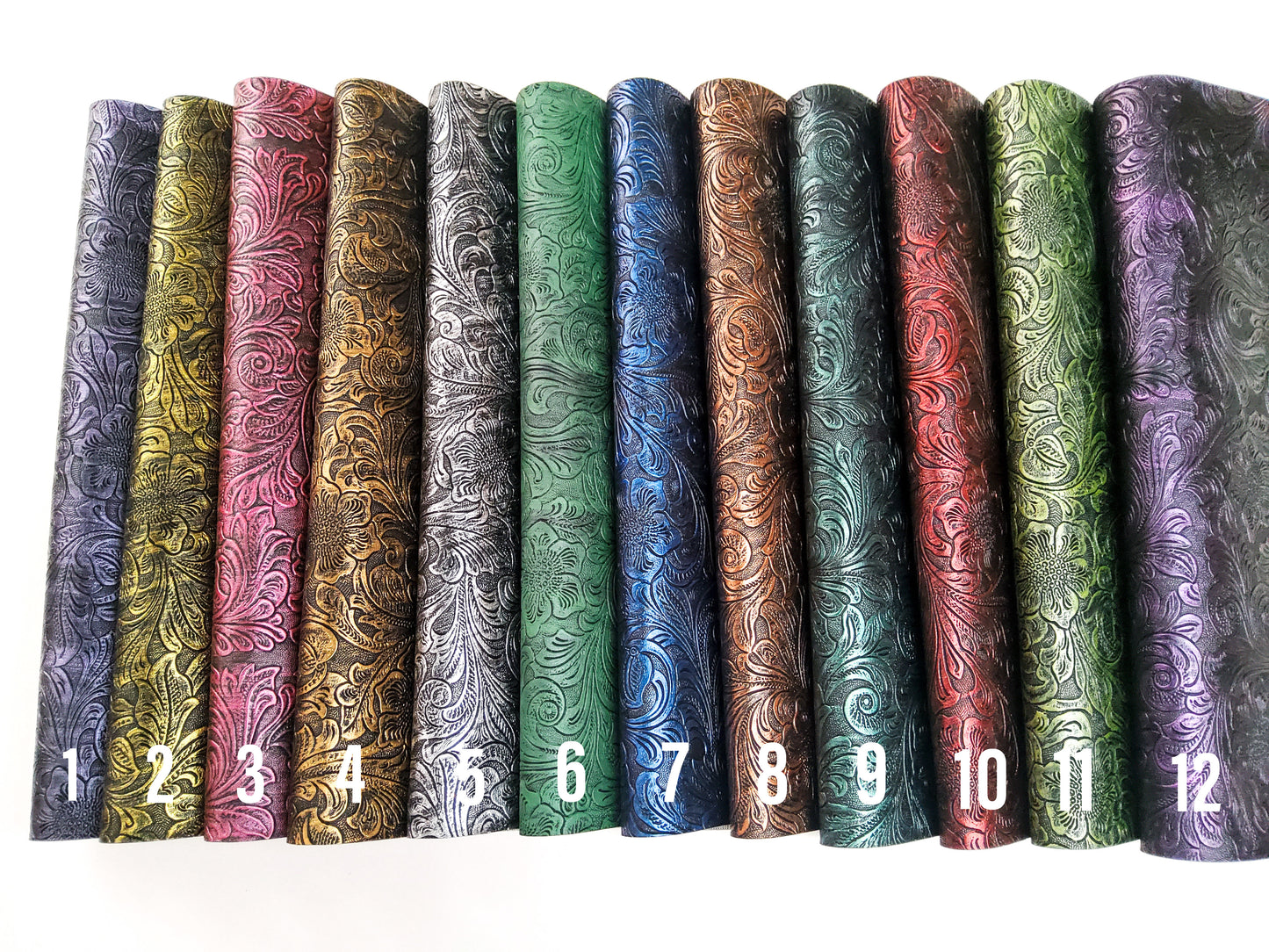 Floral Distressed Embossed Sheet (and Set) 9x12 faux leather sheet