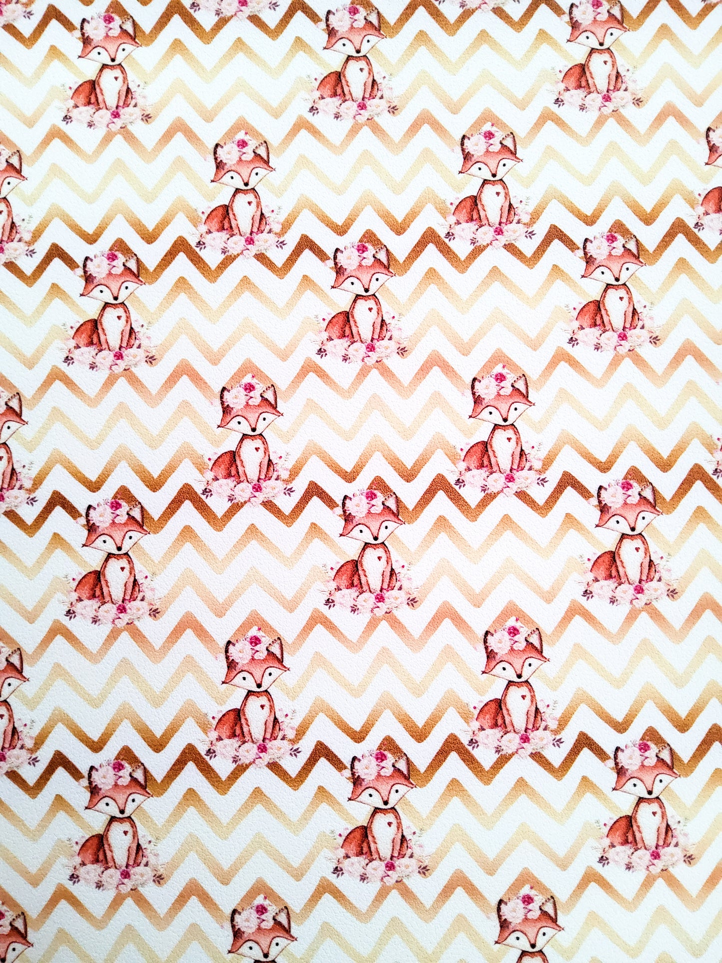 Chevron Fox 9x12 faux leather sheet