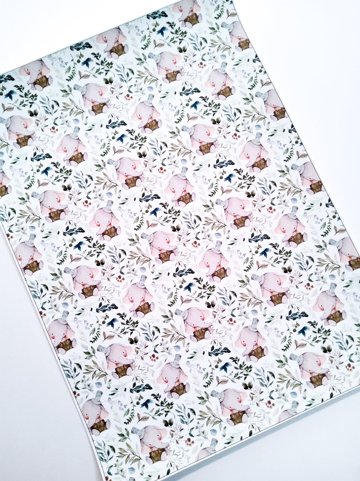 Cute Boy Elephant 9x12 faux leather sheet