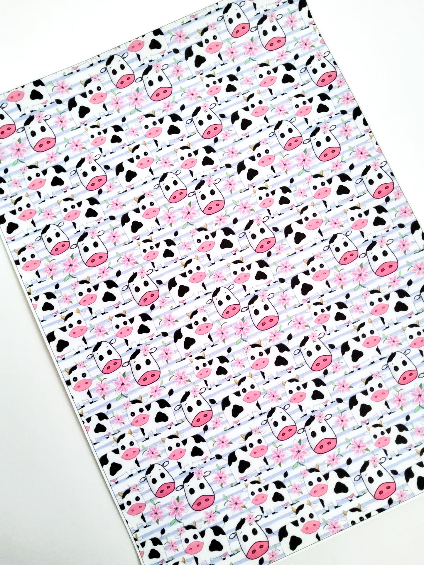 Cute Drawn Cows 9x12 faux leather sheet