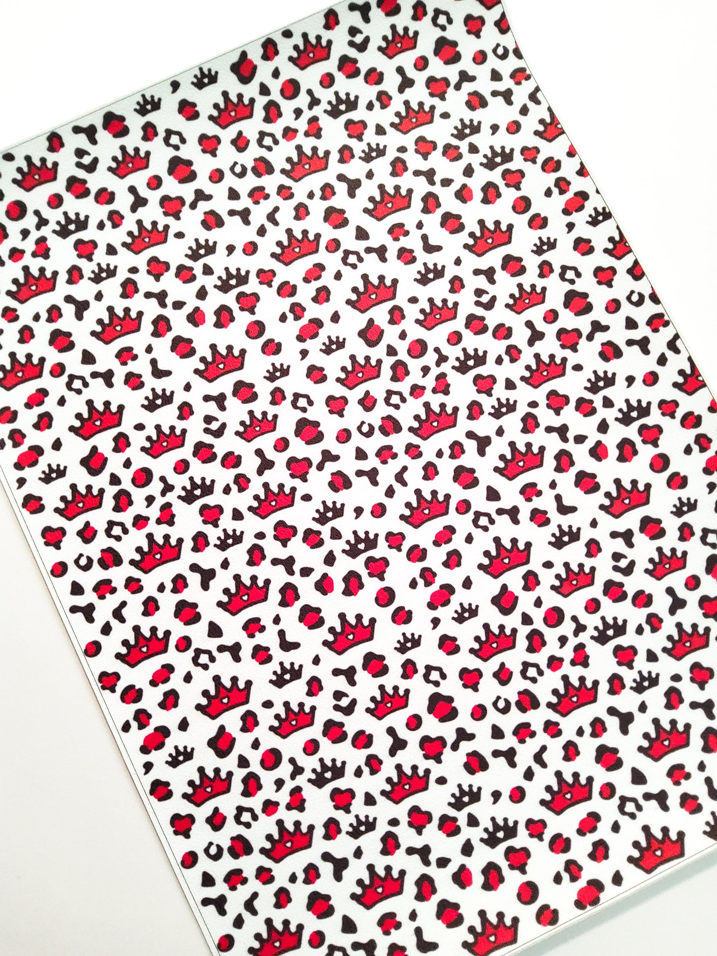 Princess Crown Animal Print 9x12 faux leather sheet