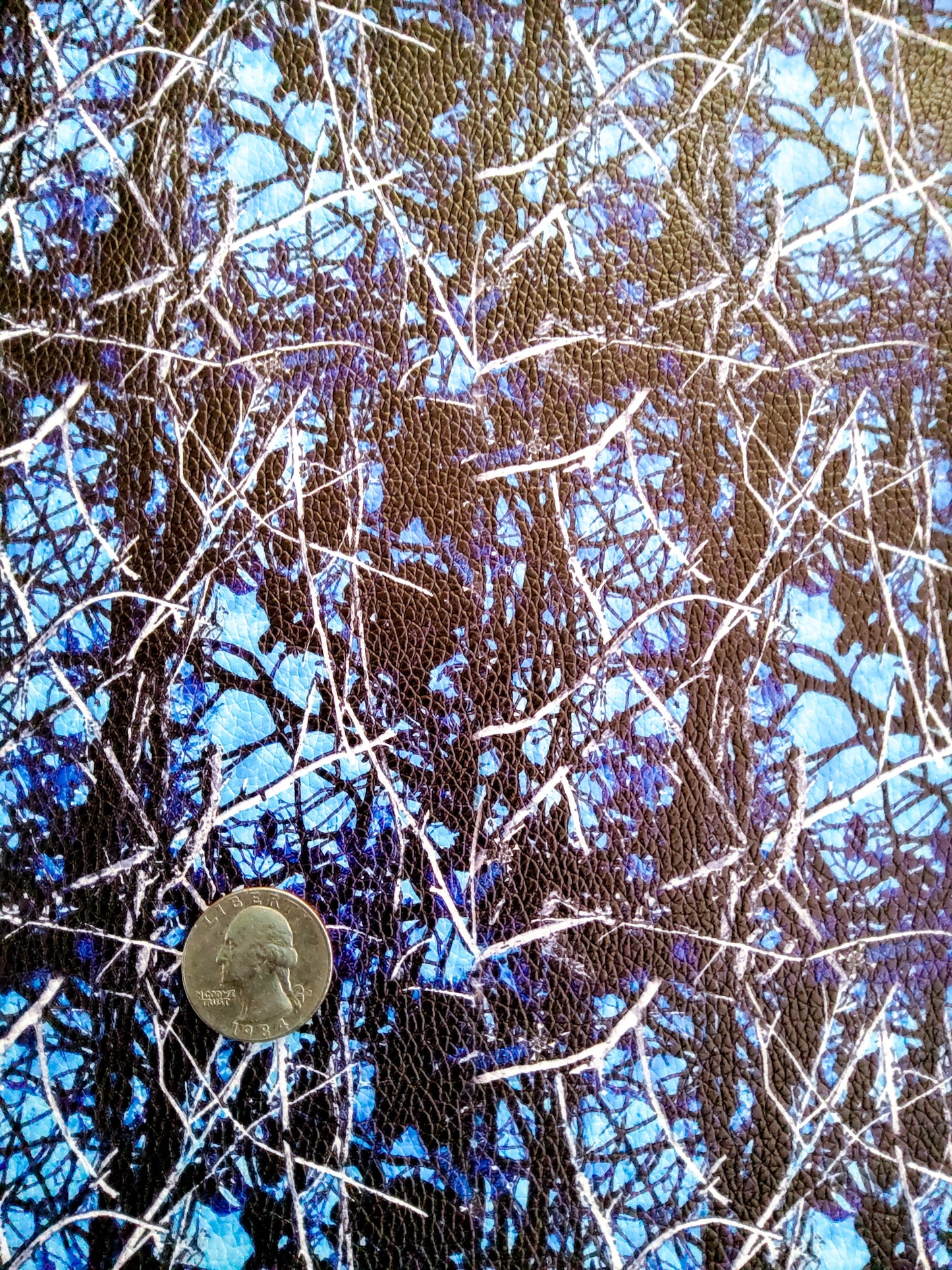 Blue Real Camo 9x12 faux leather sheet